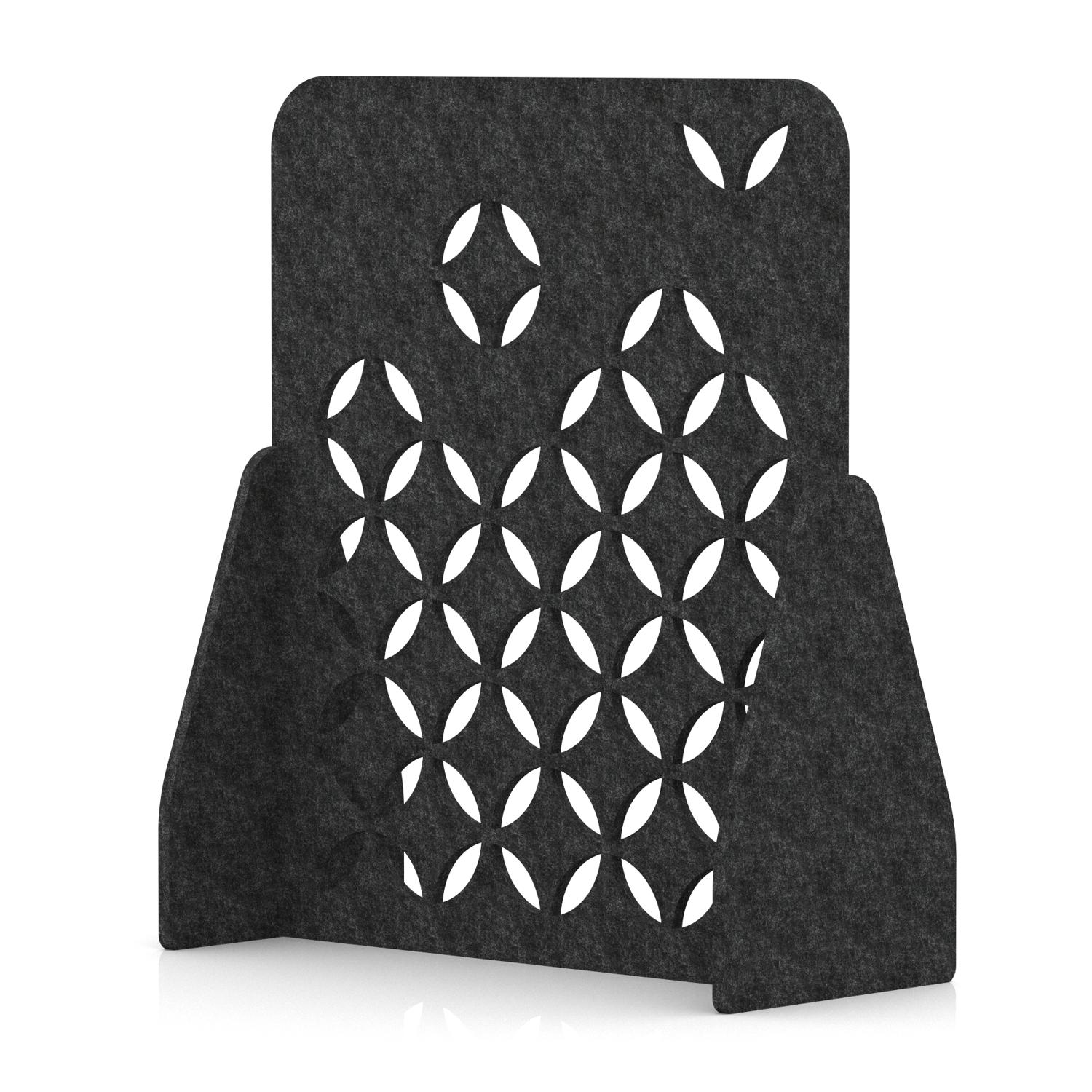 Sch! Acoustic Floor Standing Screen - Petal - Graphite Charcoal - 1400mm