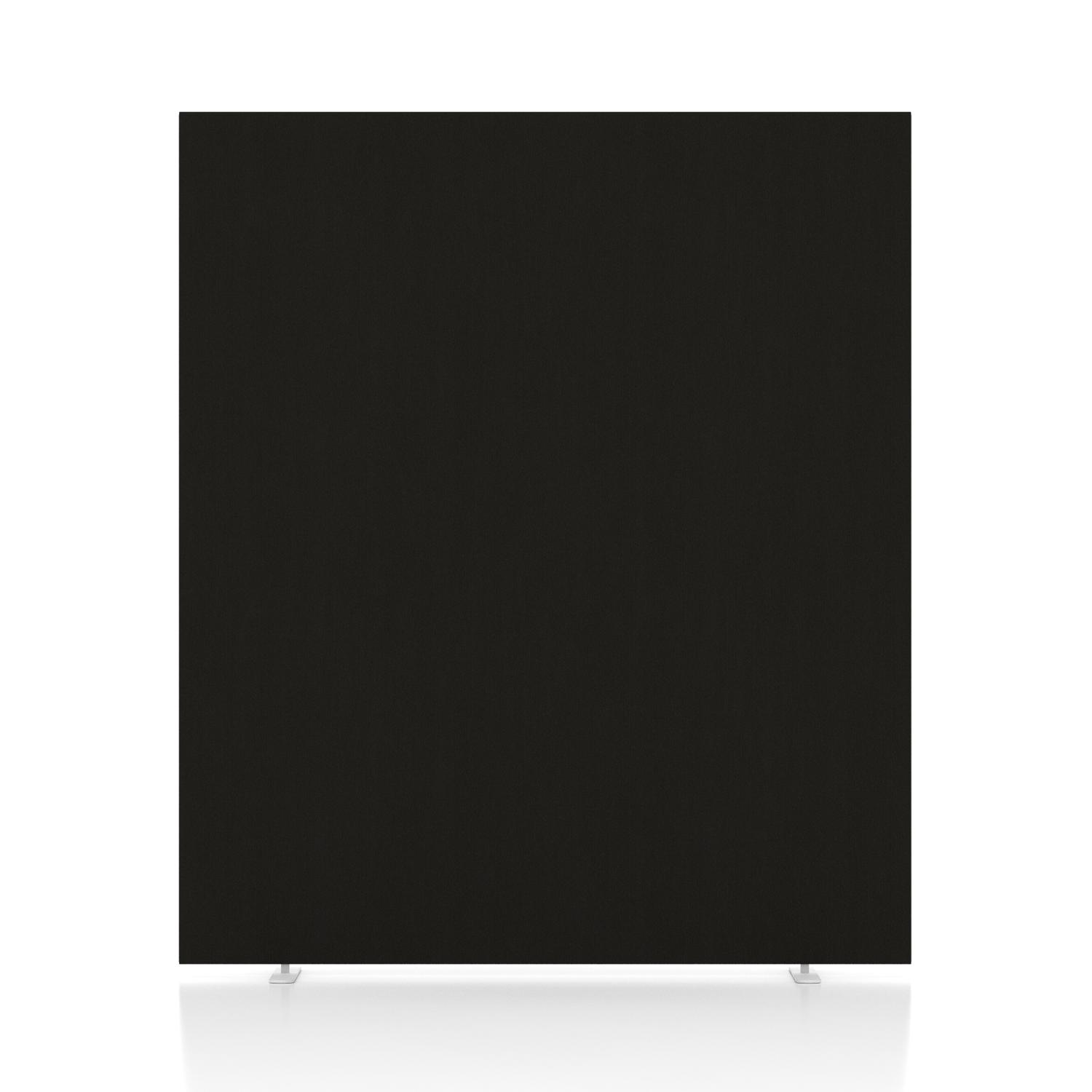 Impulse Plus Oblong 1650/1400 Floor Free Standing Screen Black Fabric Light Grey Edges