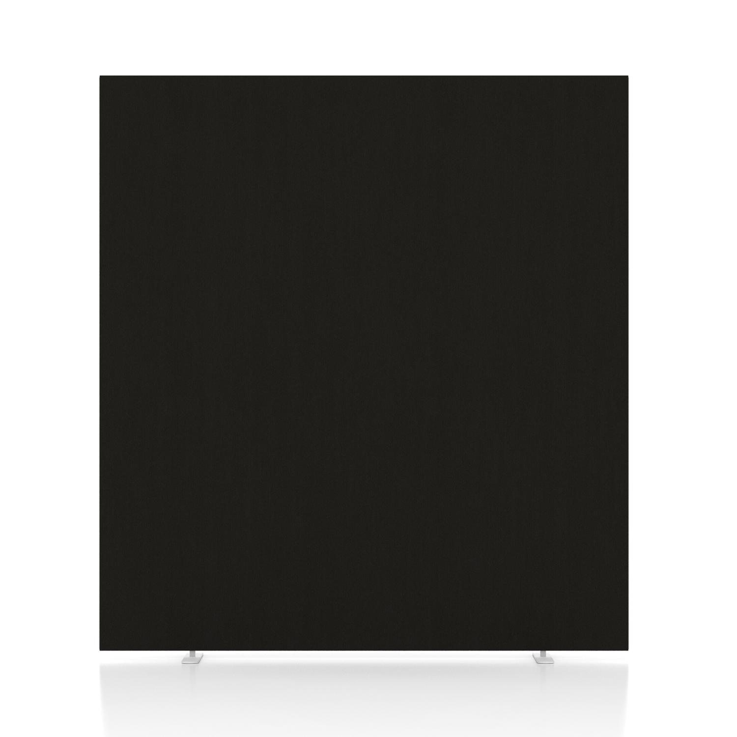 Impulse Plus Oblong 1650/1500 Floor Free Standing Screen Black Fabric Light Grey Edges