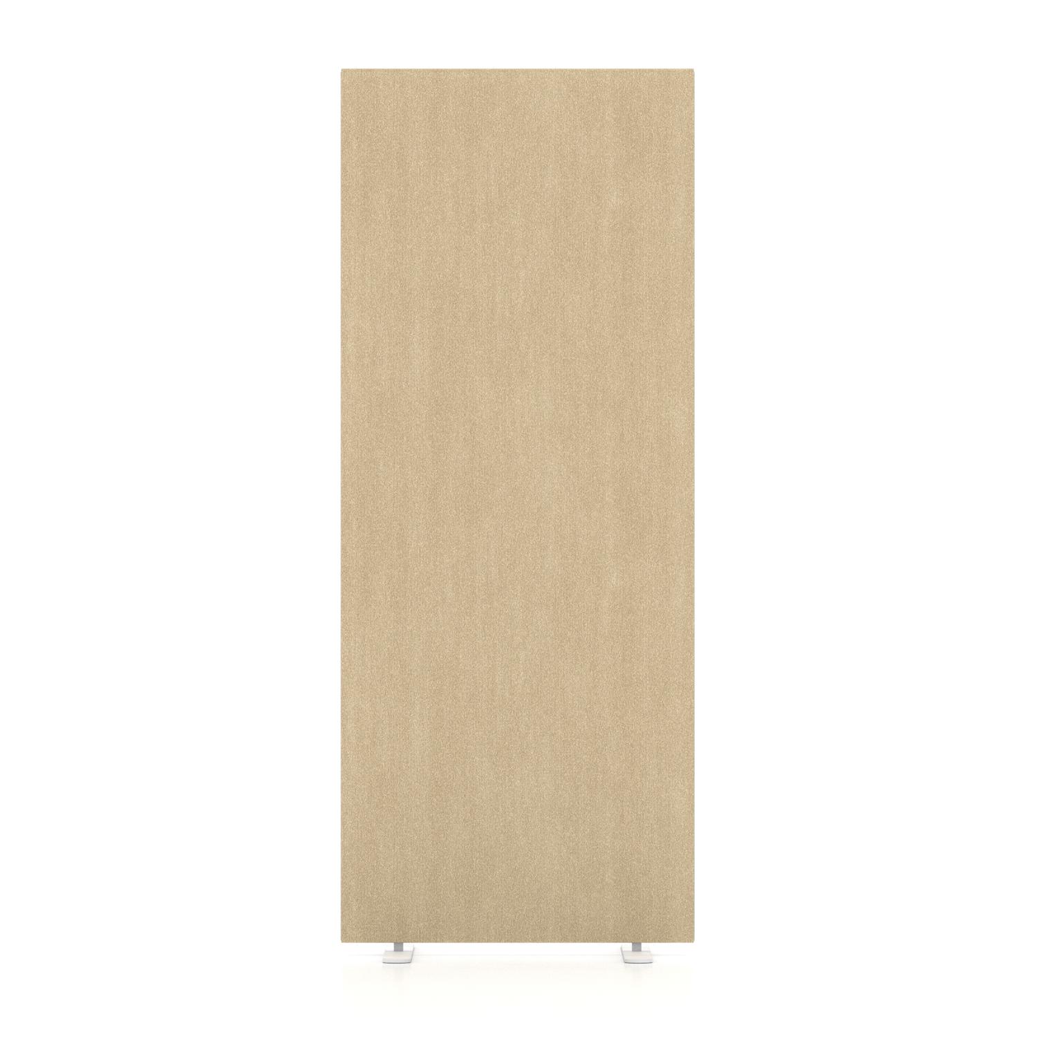 Impulse Plus Oblong 1500/600 Floor Free Standing Screen Beige Fabric Light Grey Edges