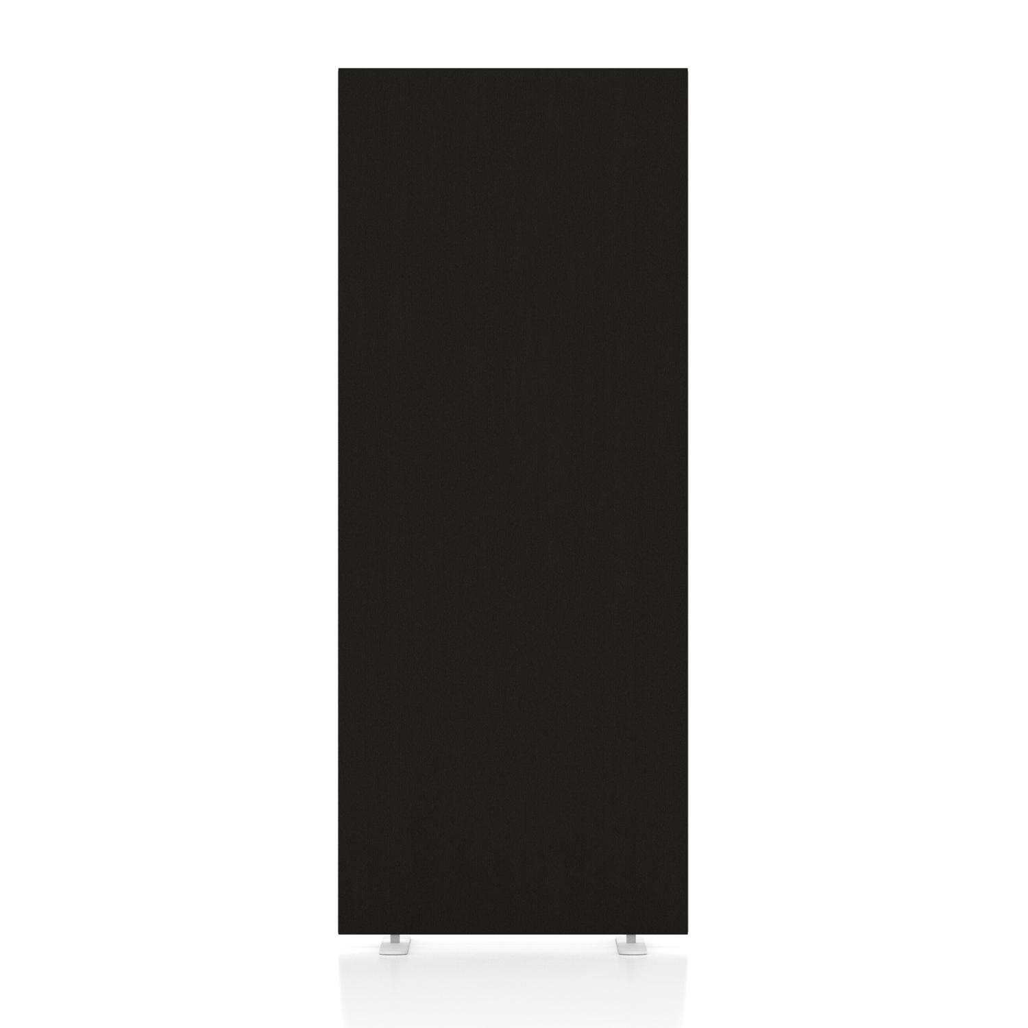 Impulse Plus Oblong 1500/600 Floor Free Standing Screen Black Fabric Light Grey Edges