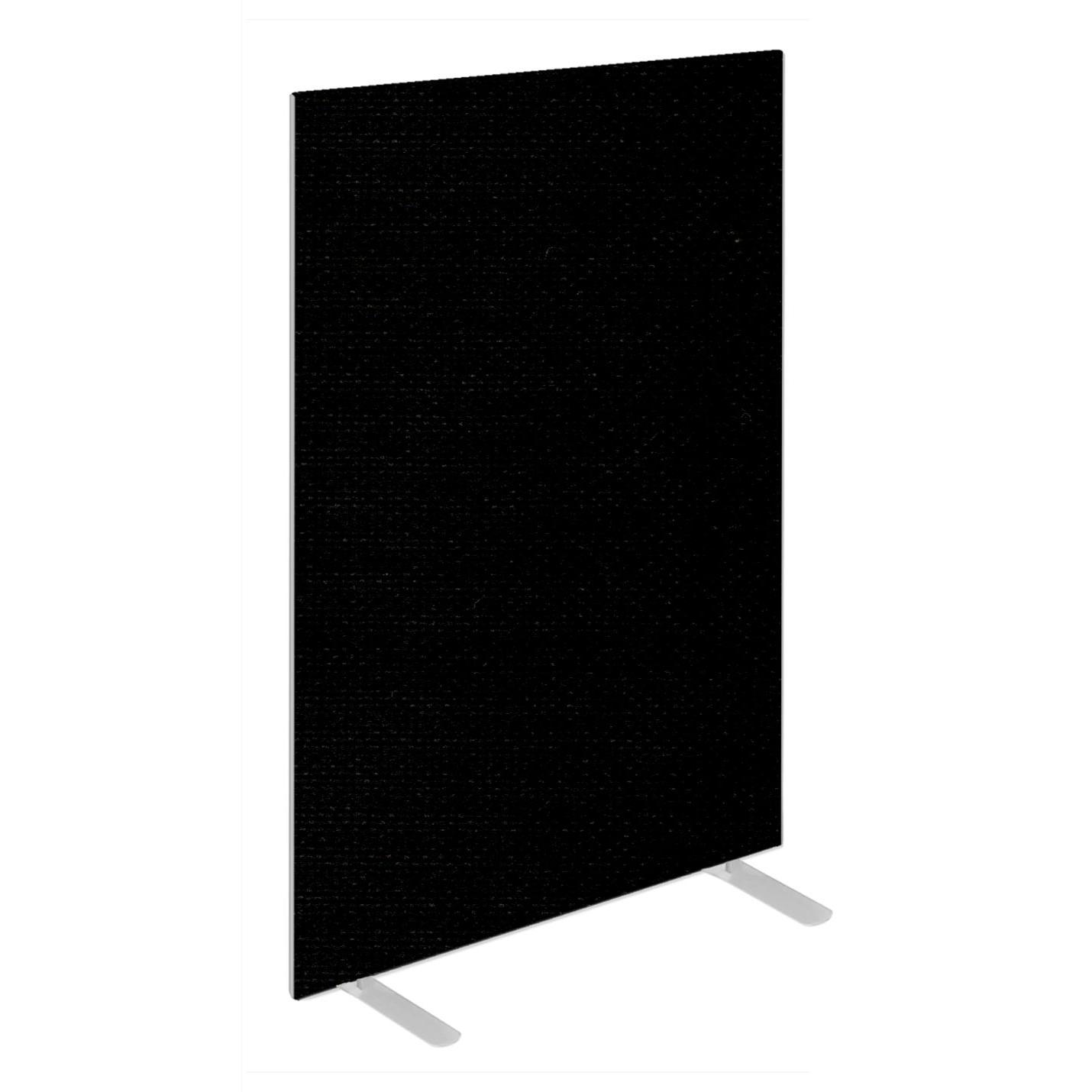 Impulse Plus Oblong 1500/800 Floor Free Standing Screen Black Fabric Light Grey Edges