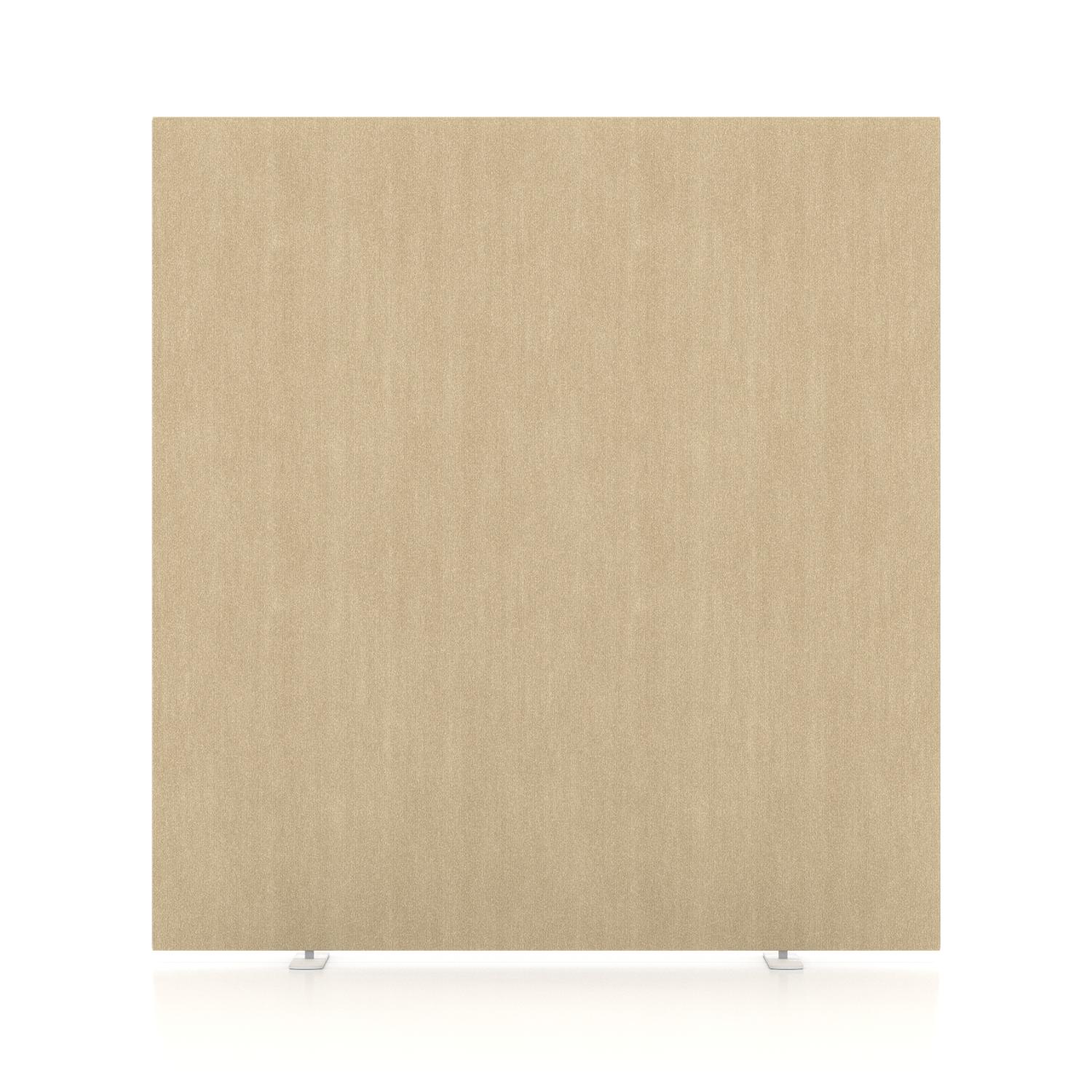 Impulse Plus Oblong 1500/1400 Floor Free Standing Screen Beige Fabric Light Grey Edges