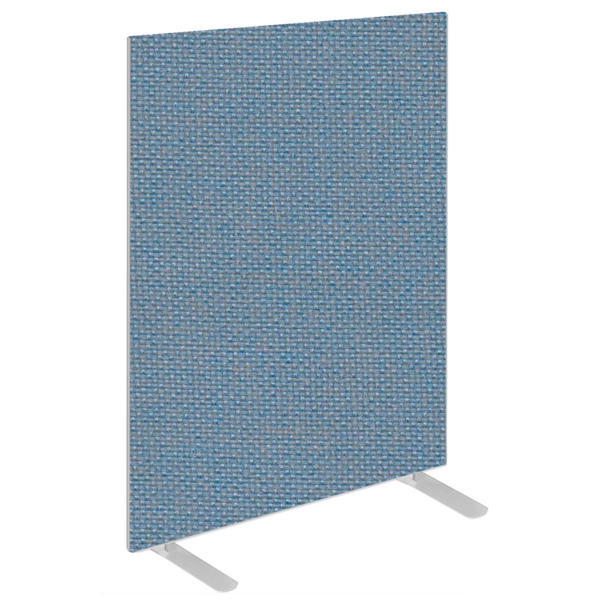 Impulse Plus Oblong 1200/600 Floor Free Standing Screen Sky Blue Fabric Light Grey Edges