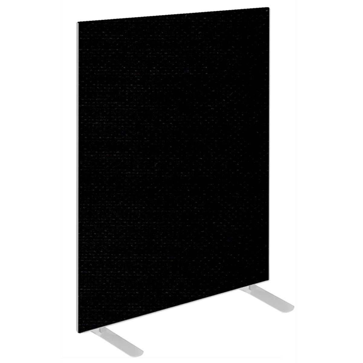 Impulse Plus Oblong 1200/800 Floor Free Standing Screen Black Fabric Light Grey Edges