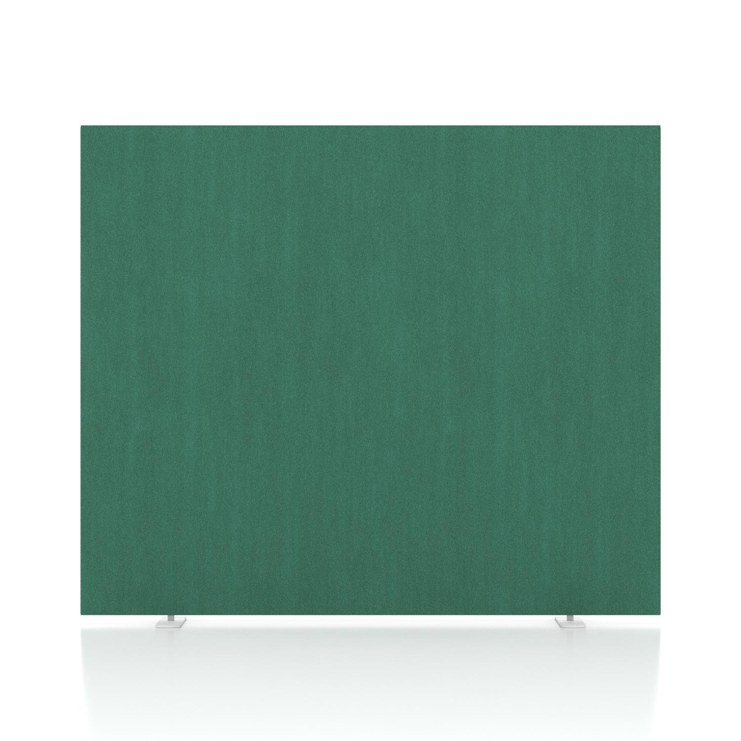 Impulse Plus Oblong 1200/1400 Floor Free Standing Screen Palm Green Fabric Light Grey Edges