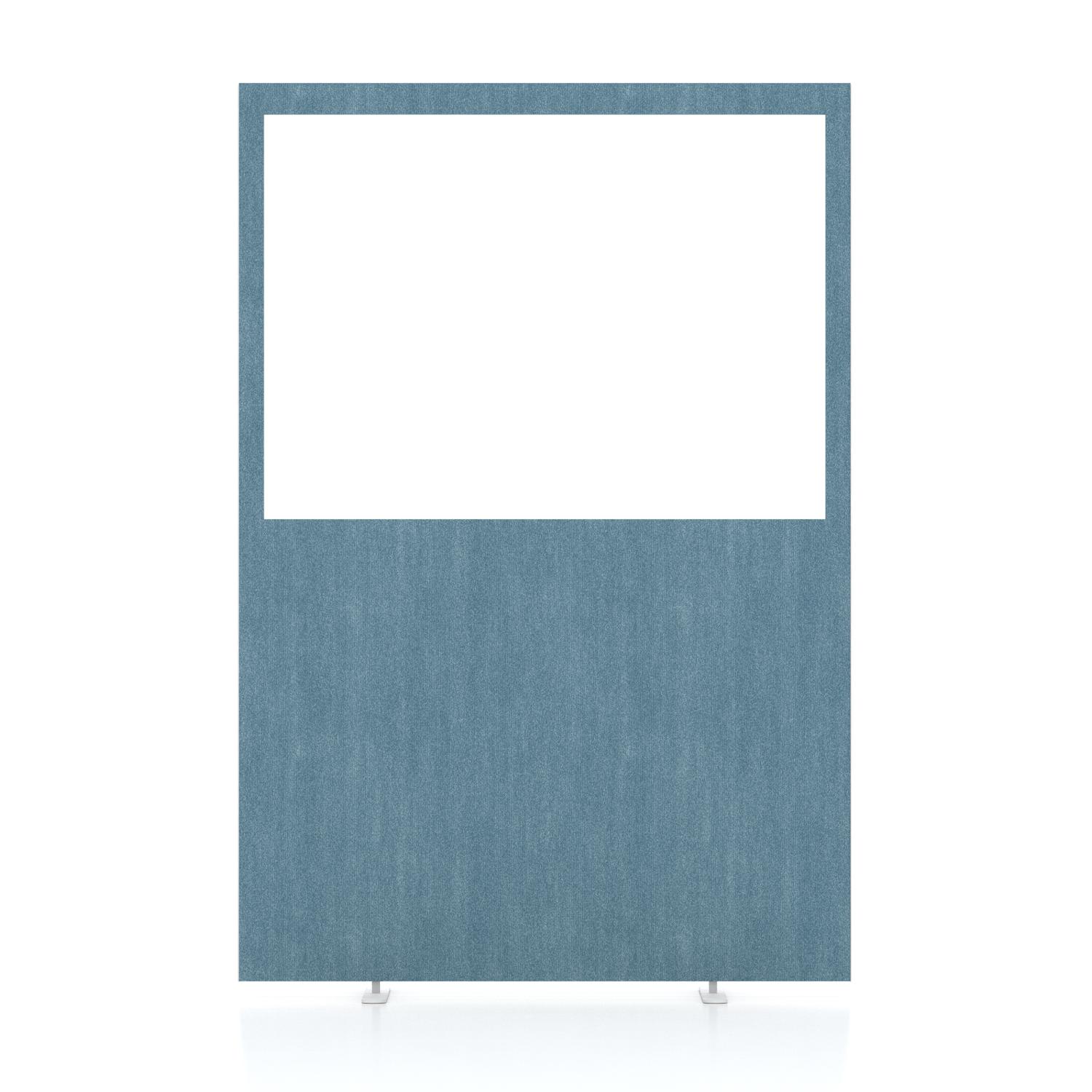 Impulse Plus Clear Half Vision 1800/1200 Floor Free Standing Screen Sky Blue Fabric Light Grey Edges Impulse Plus Clear Half Vision 1800/1200 Floor Free Standing Screen Sky Blue Fabric Light Grey Edges