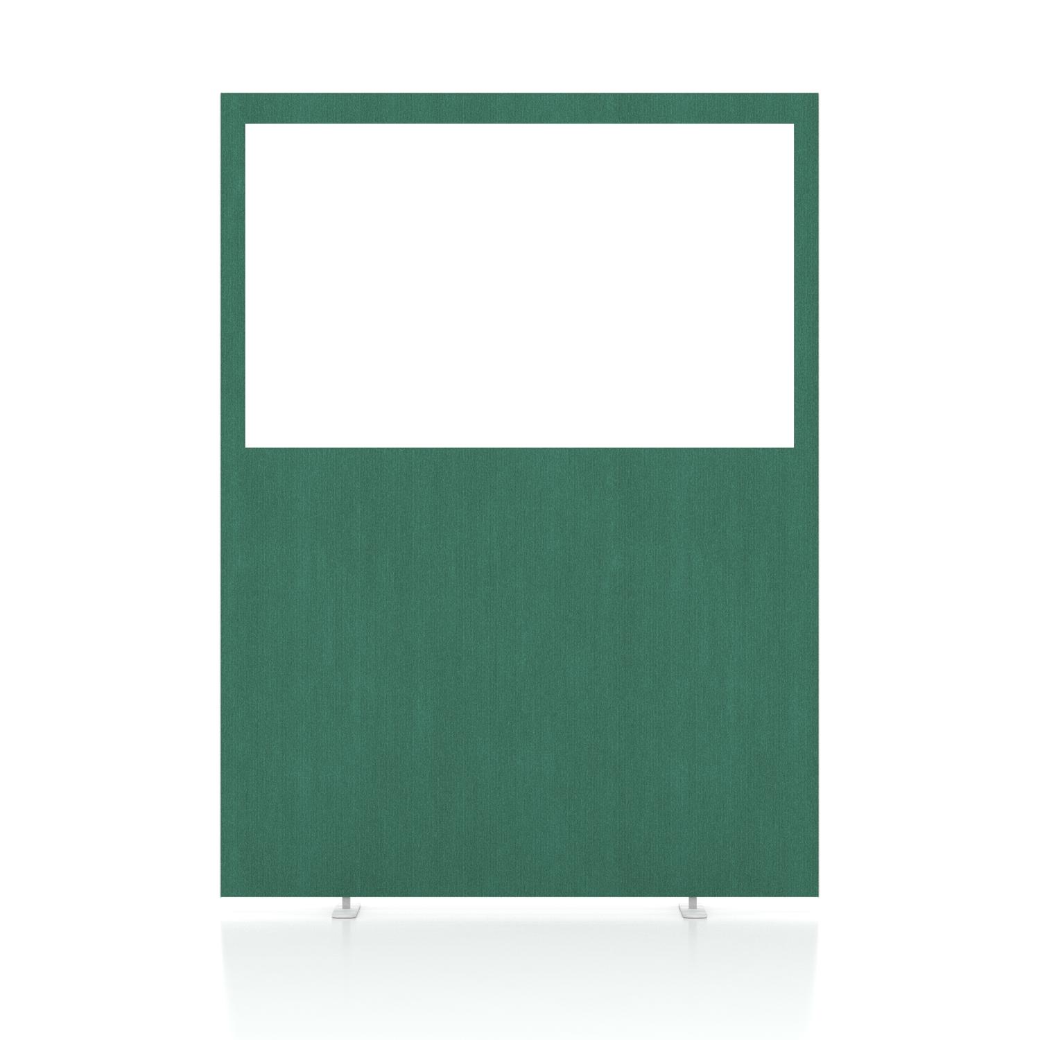 Impulse Plus Clear Half Vision 1650/1200 Floor Free Standing Screen Palm Green Fabric Light Grey Edges