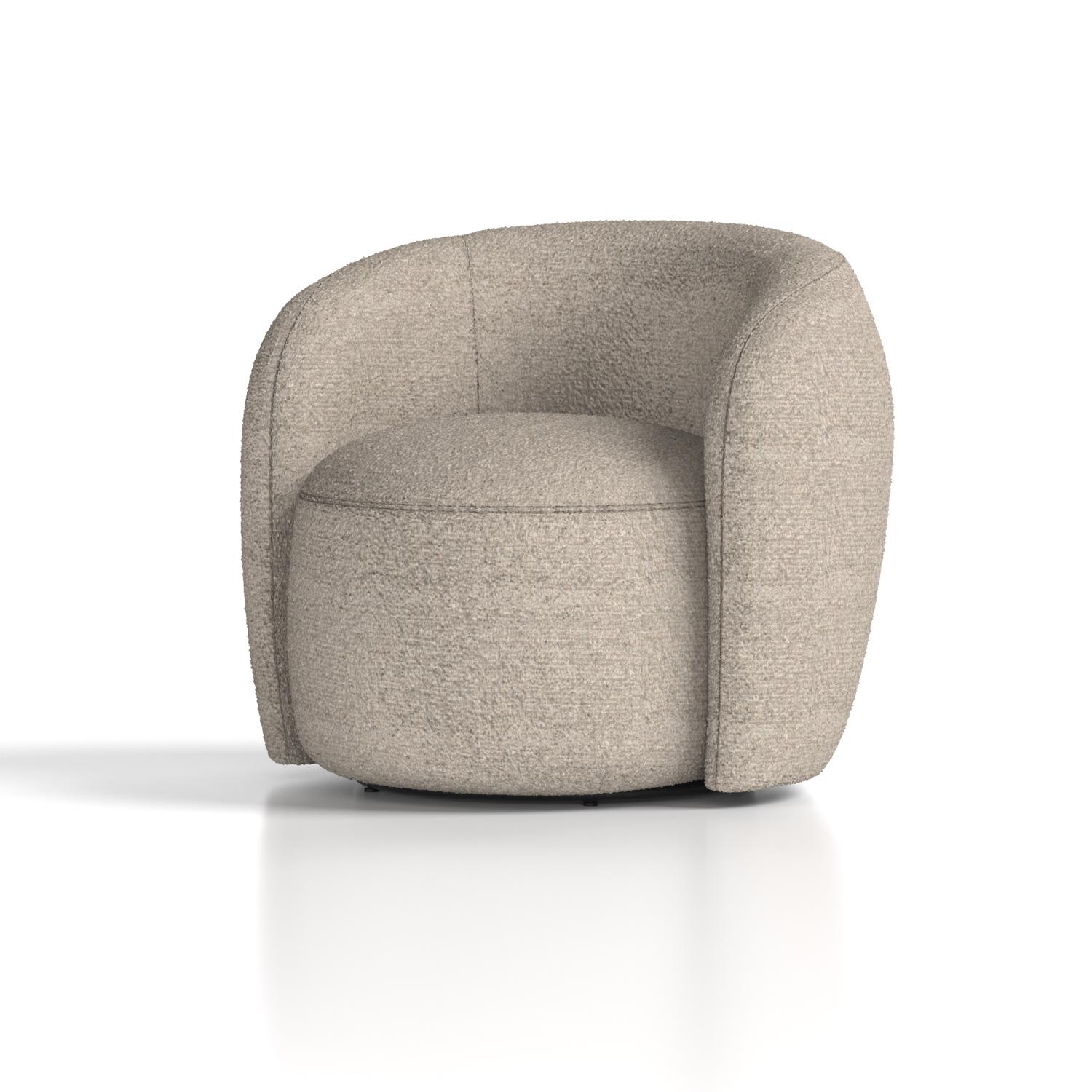 Phoebe Swivel Accent Chair Cream Boucle