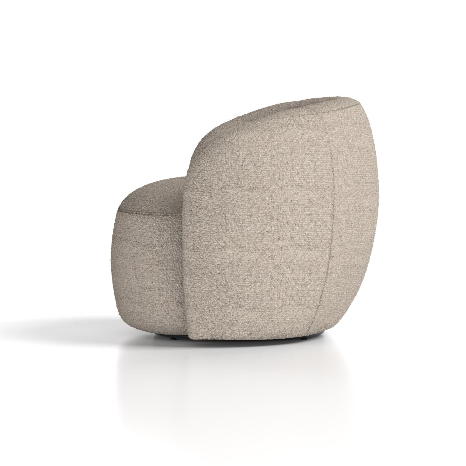 Phoebe Swivel Accent Chair Cream Boucle