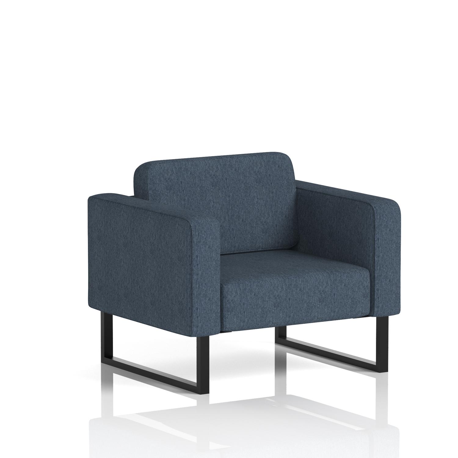 Brixworth Armchair With Black Legs In Rivet Fabric - Crucible