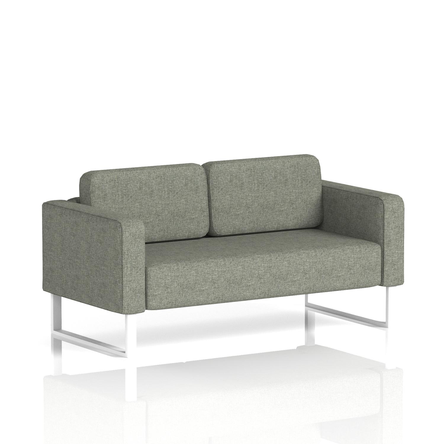 Brixworth Sofa 2 Seater With White Legs In Rivet Fabric - Vitreous