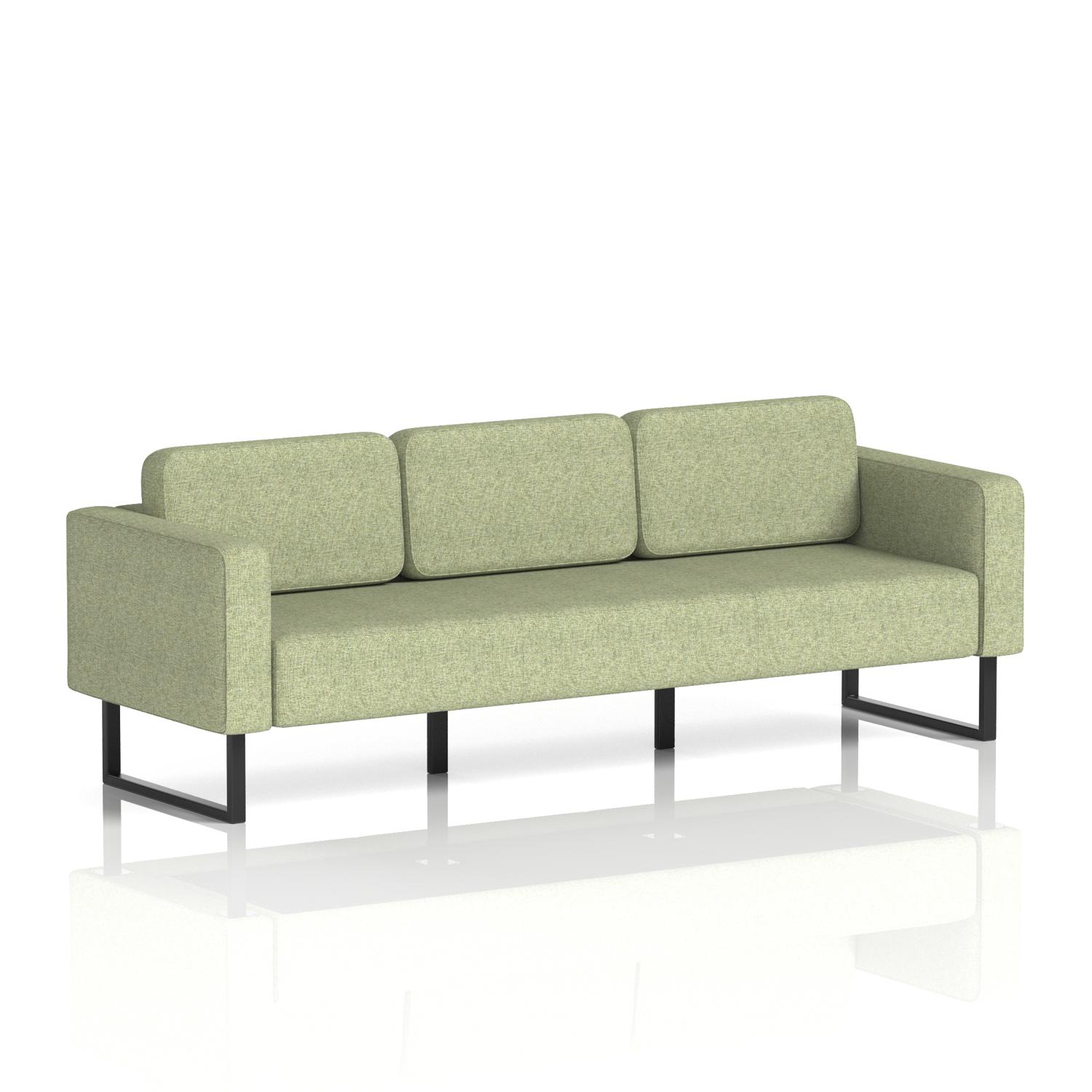 Brixworth Sofa 3 Seater With Black Legs In Rivet Fabric - Burnish