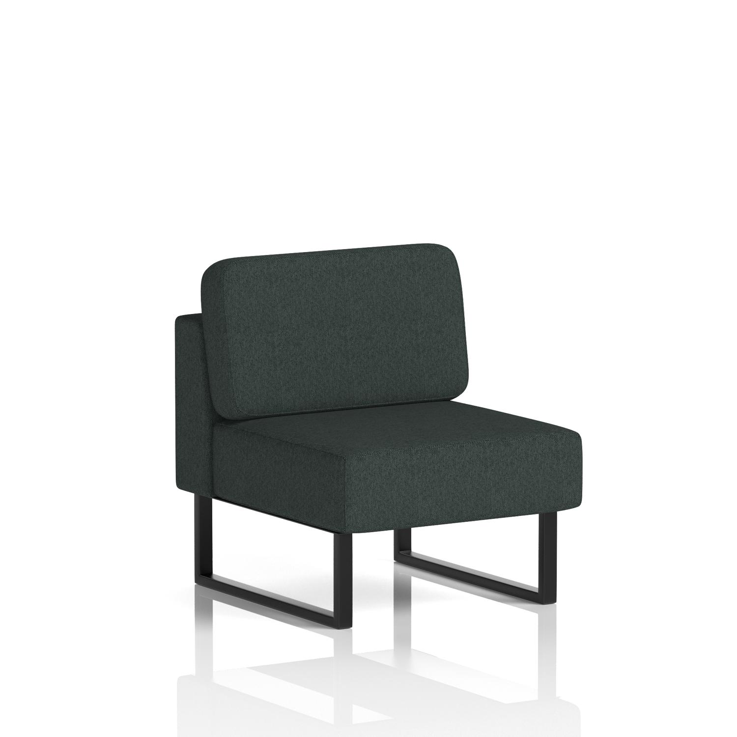 Brixworth Modular Seating Central Unit With Black Legs In Rivet Fabric - Charcoal