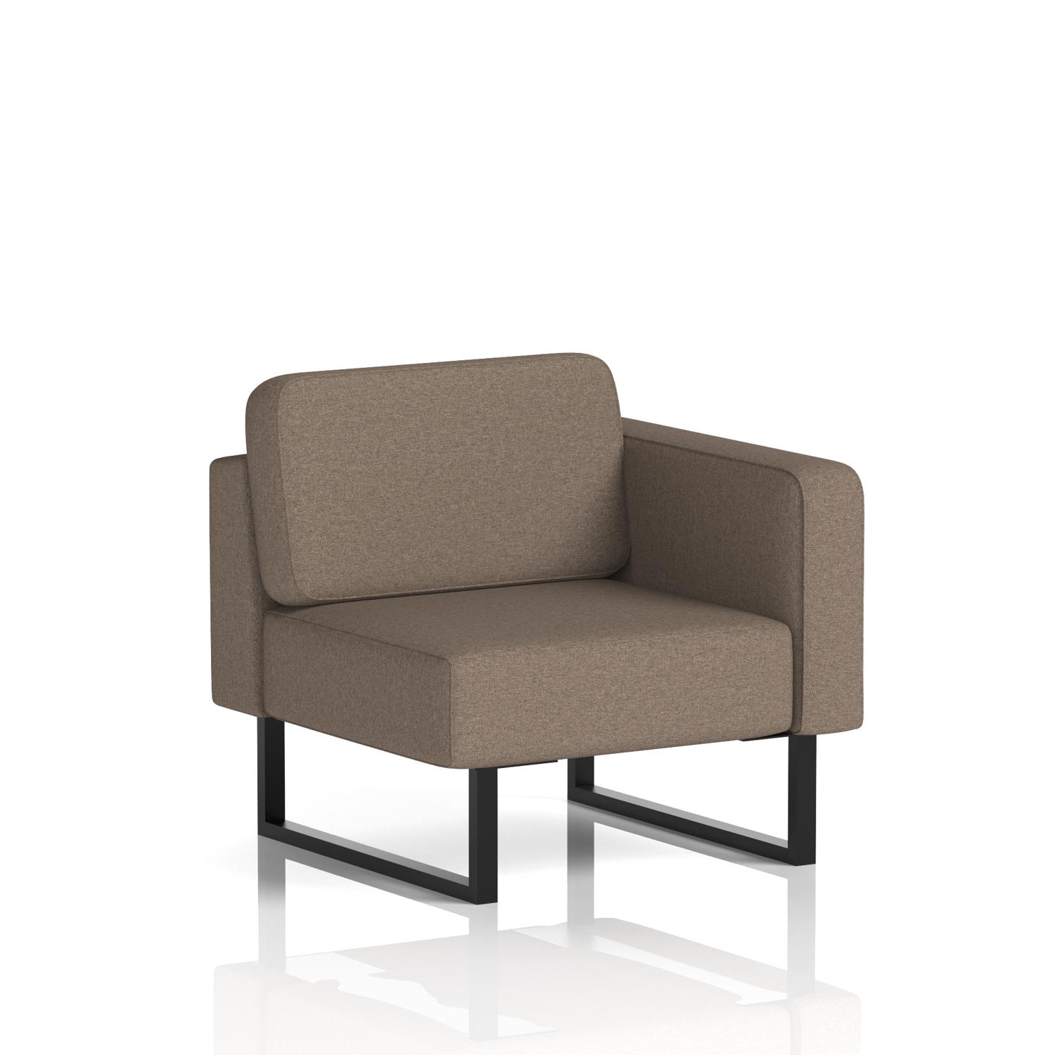 Brixworth Modular Seating Left Unit With Black Legs In X2 Fabric - Theory