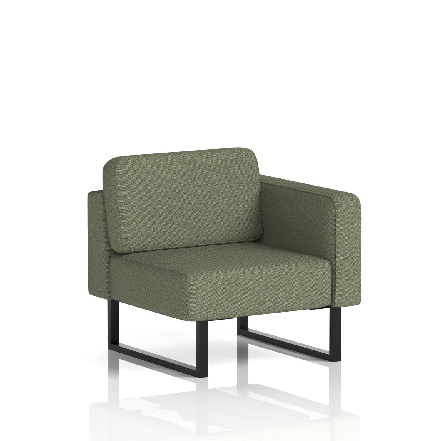 Brixworth Modular Seating Left Unit With Black Legs In Main Line Flax Fabric - Monument