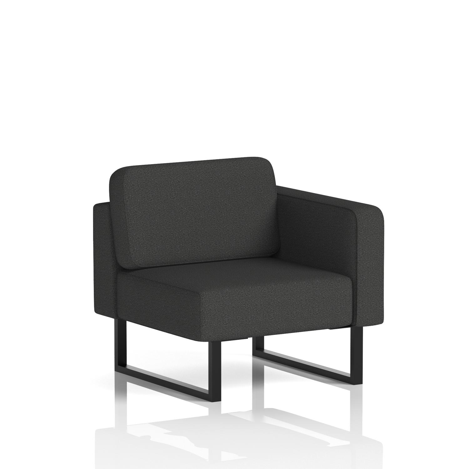 Brixworth Modular Seating Left Unit With Black Legs In Synergy Fabric - Mix