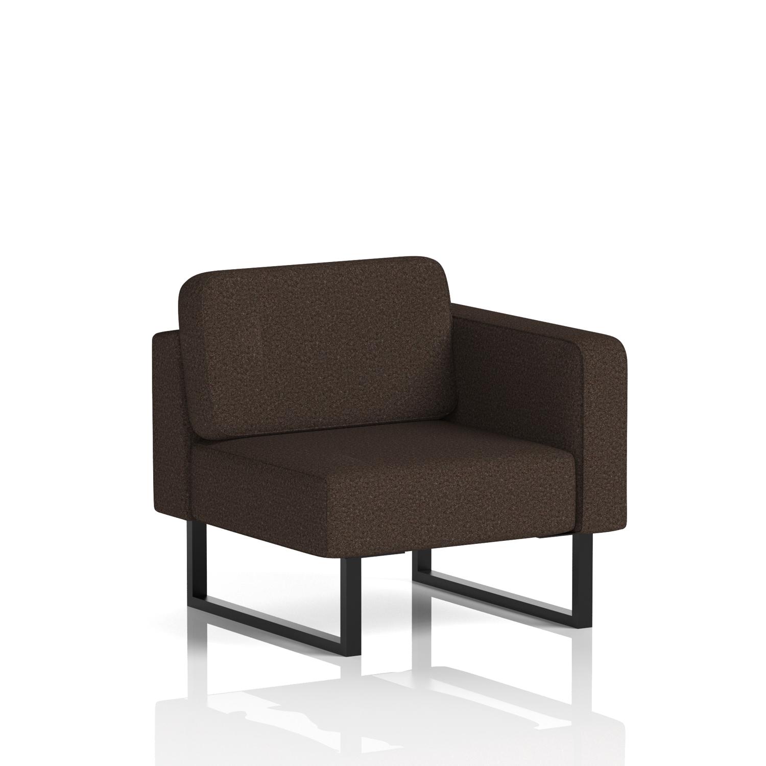Brixworth Modular Seating Left Unit With Black Legs In Synergy Fabric - Wed
