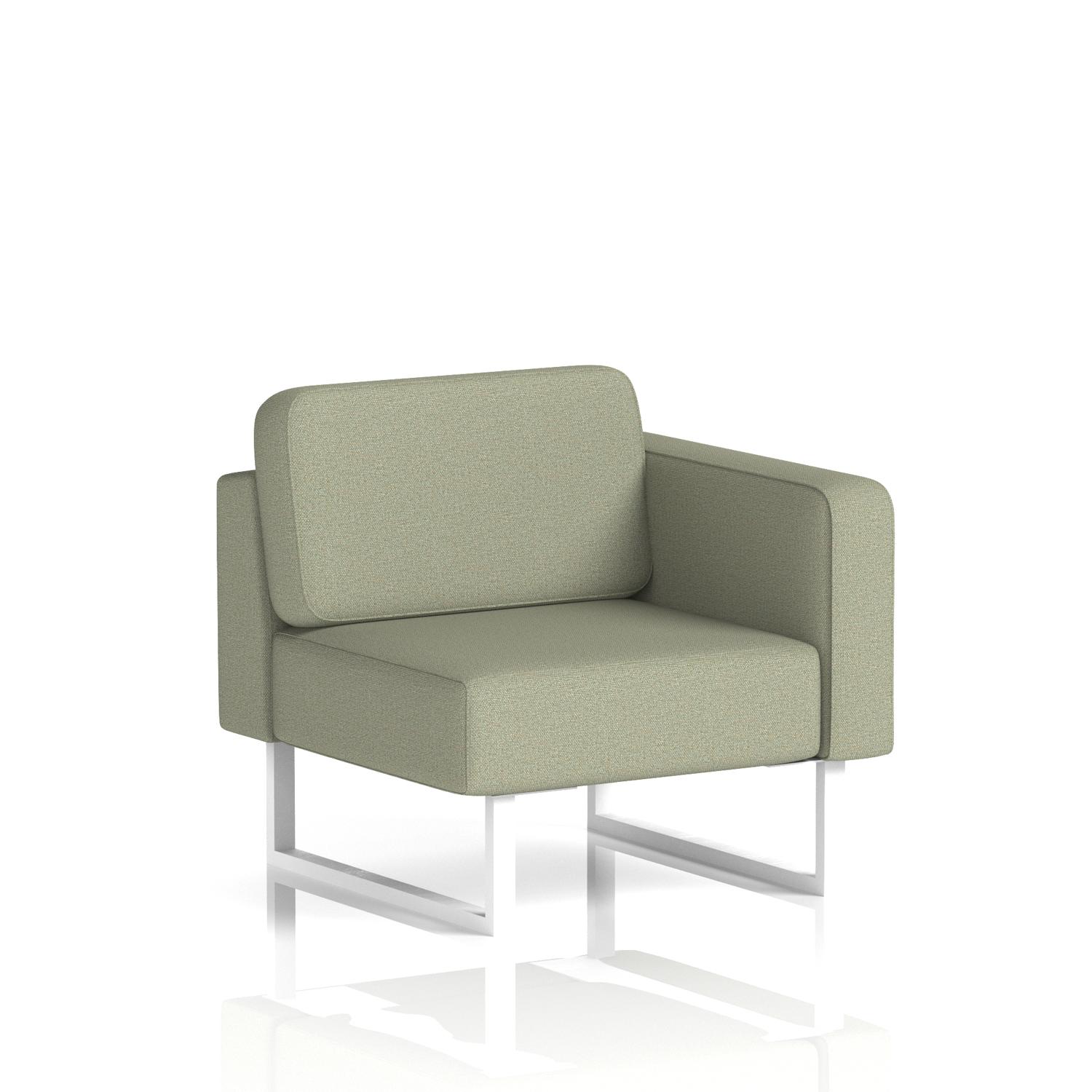 Brixworth Modular Seating Left Unit With White Legs In Main Line Flax Fabric - Newbury