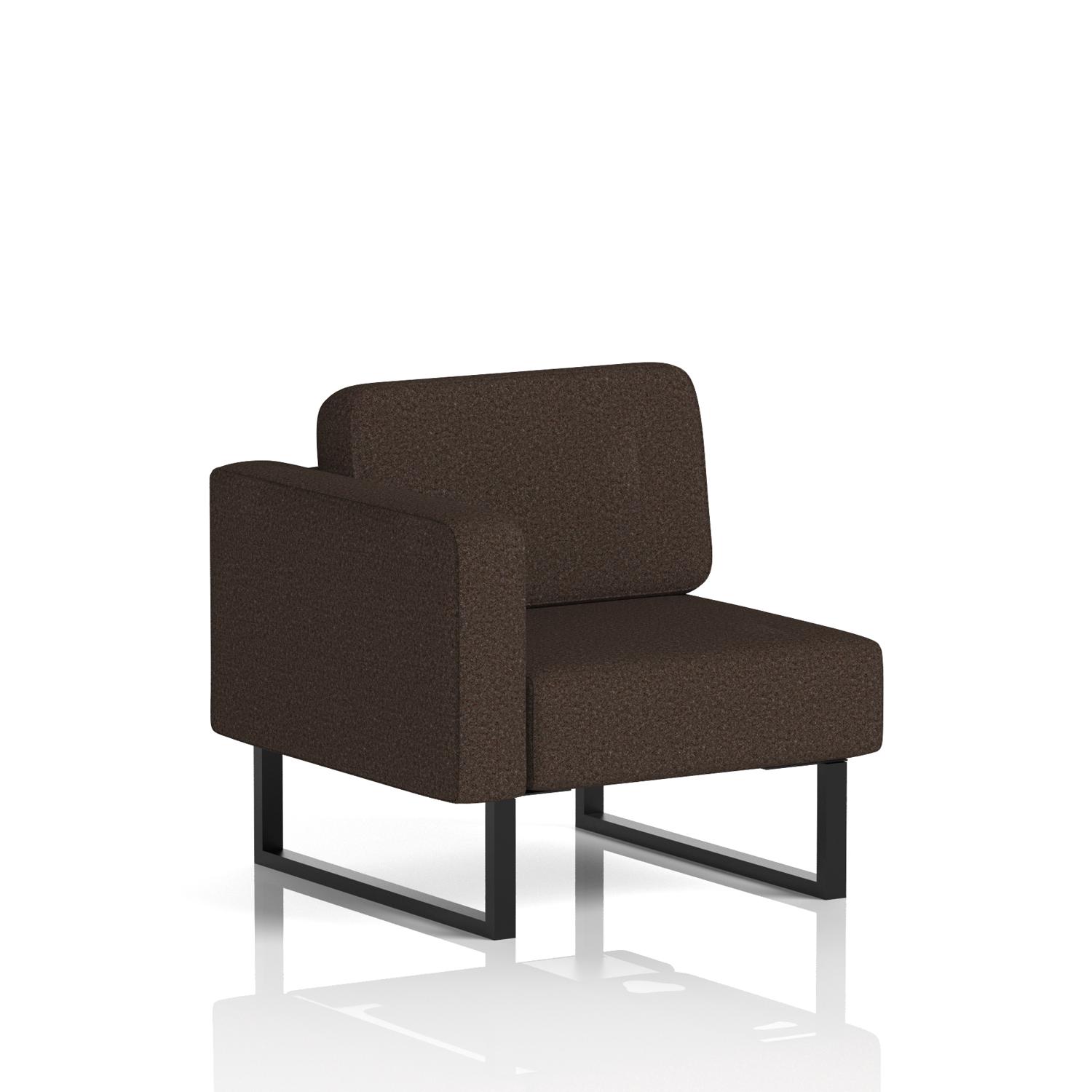 Brixworth Modular Seating Right Unit With Black Legs In Synergy Fabric - Wed