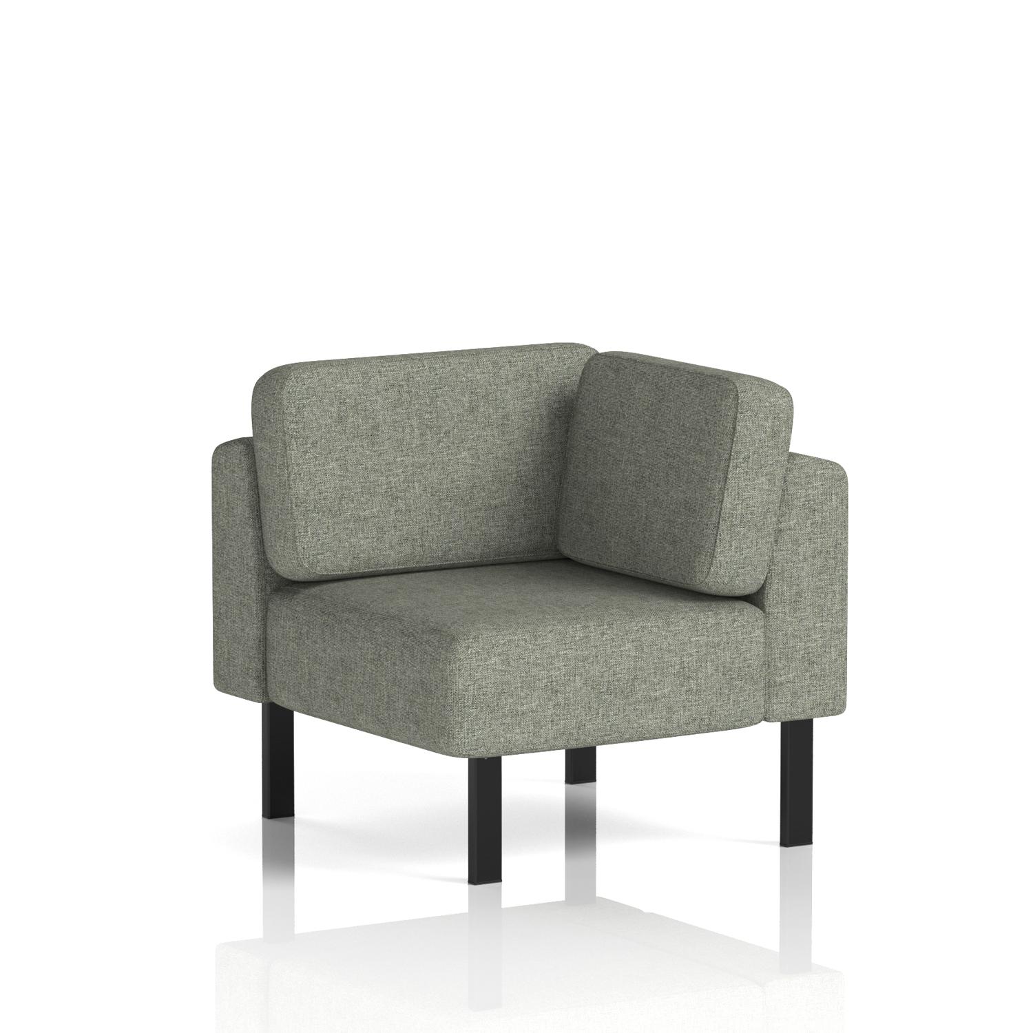 Brixworth Modular Seating Corner Unit With Black Legs In Rivet Fabric - Vitreous