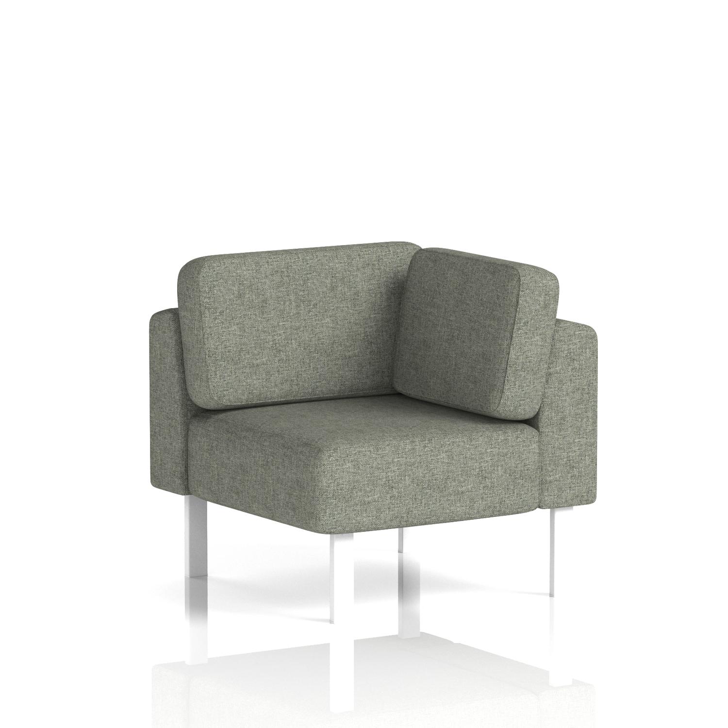 Brixworth Modular Seating Corner Unit With White Legs In Rivet Fabric - Vitreous Brixworth Modular Seating Corner Unit With White Legs In Rivet Fabric - Vitreous