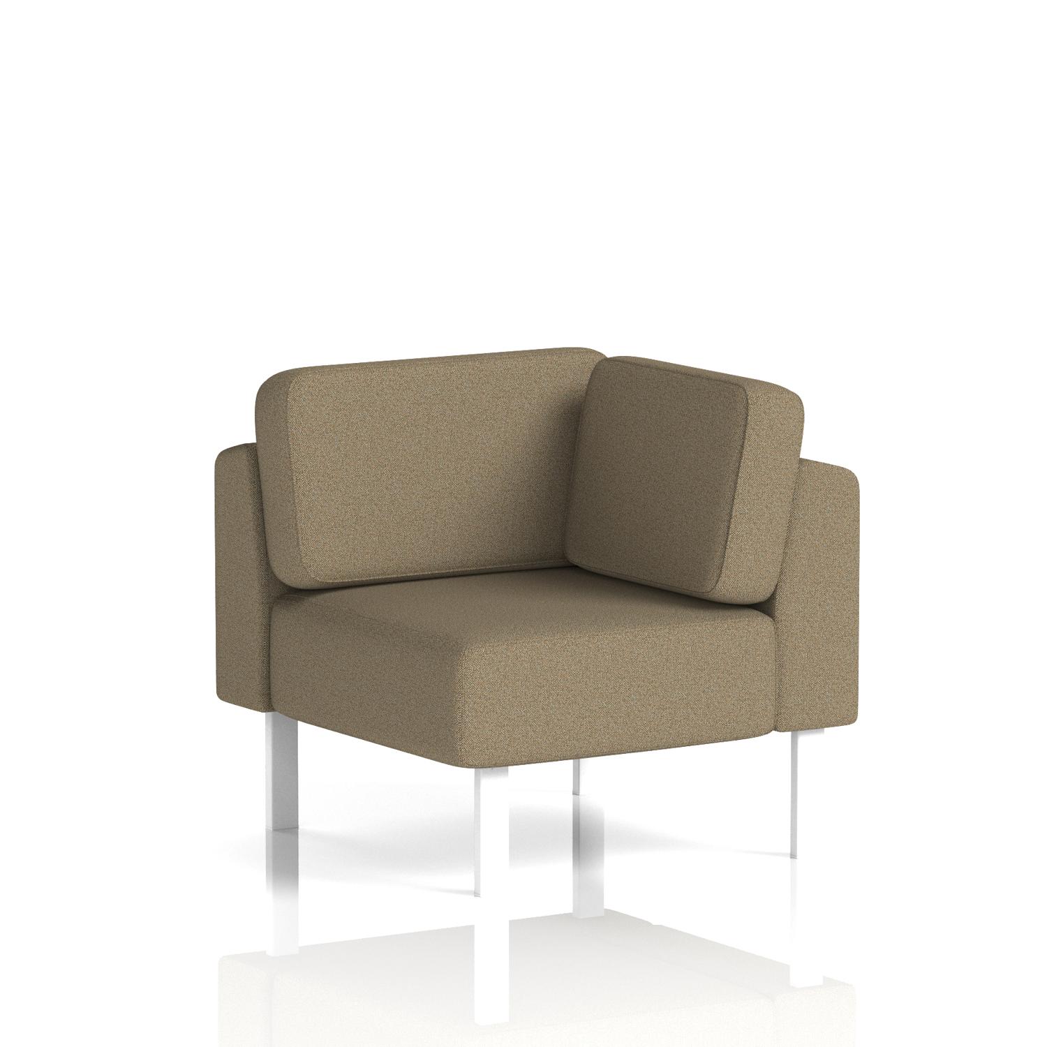 Brixworth Modular Seating Corner Unit With White Legs In Main Line Flax Fabric - Bank
