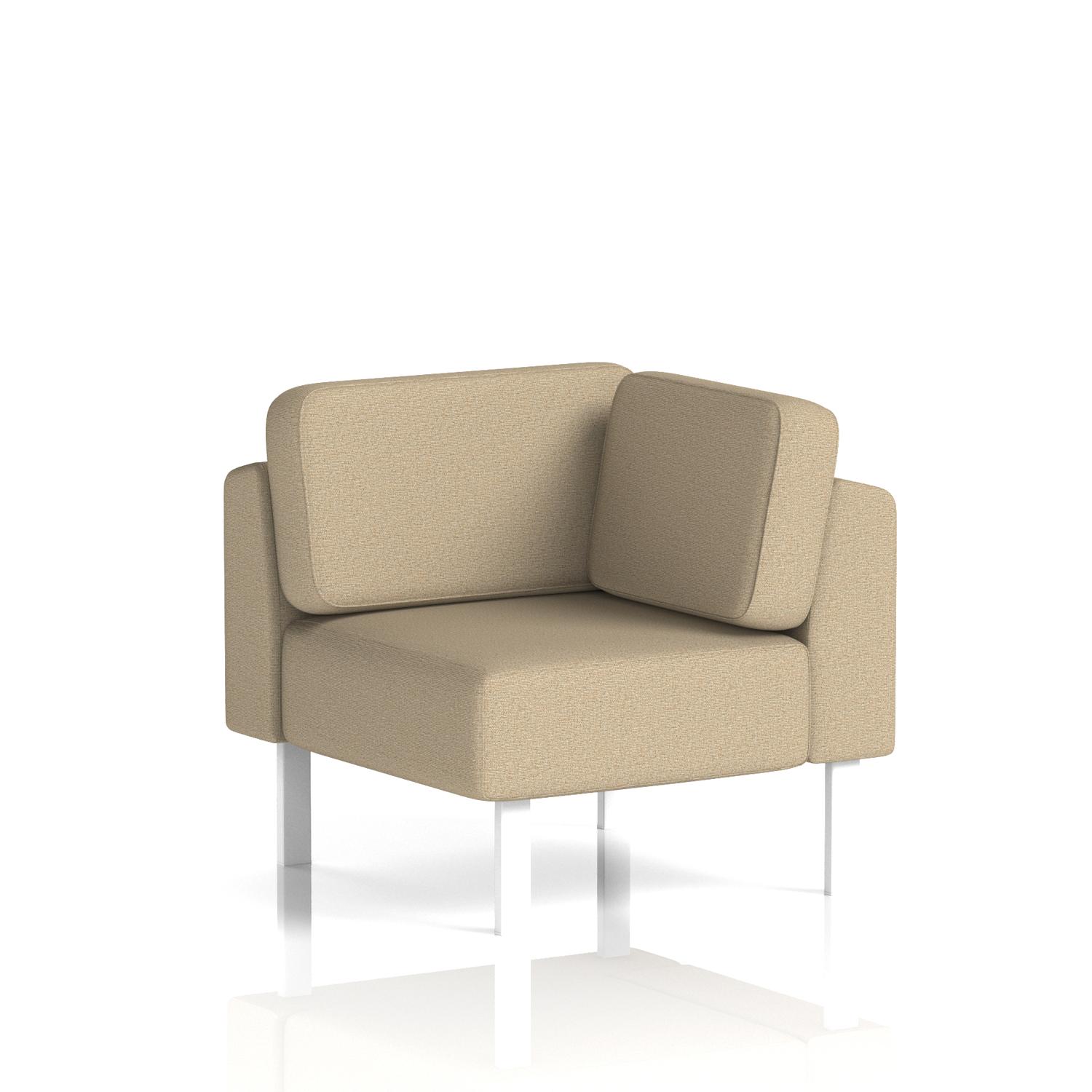 Brixworth Modular Seating Corner Unit With White Legs In Main Line Flax Fabric - Upminster