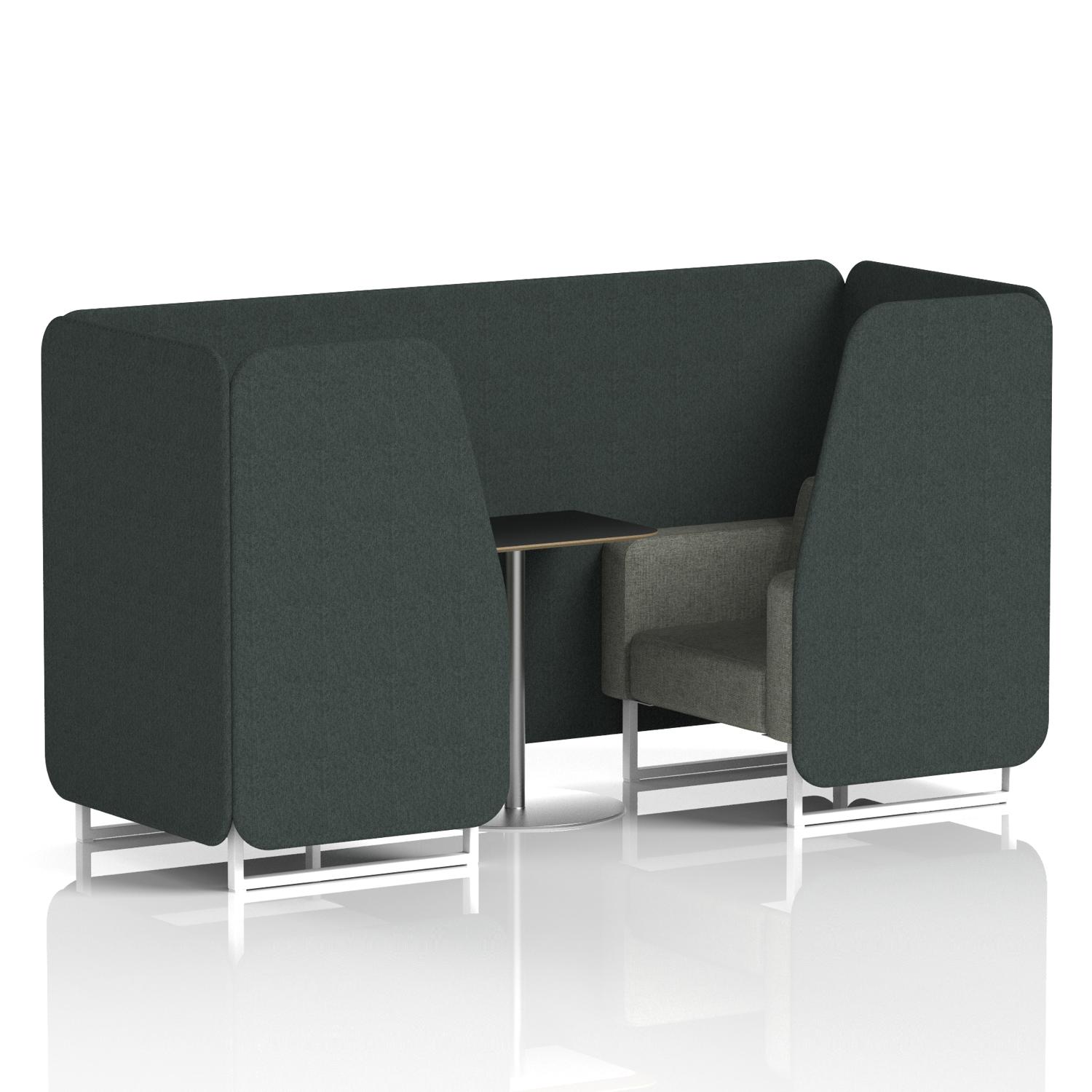 Brixworth Booth In Two Tone (Rivet - Charcoal Panels And Vitreous Sofa)