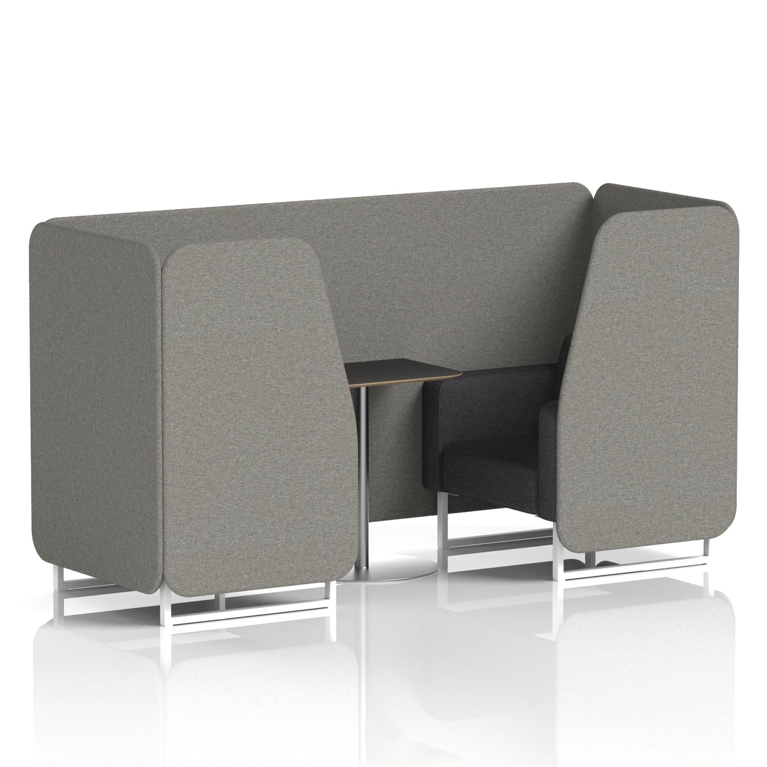 Brixworth 2 Seater Booth With White Legs And Black Table With Silver Leg In X2 Fabric - Number Panels And Arithmetic Sofa