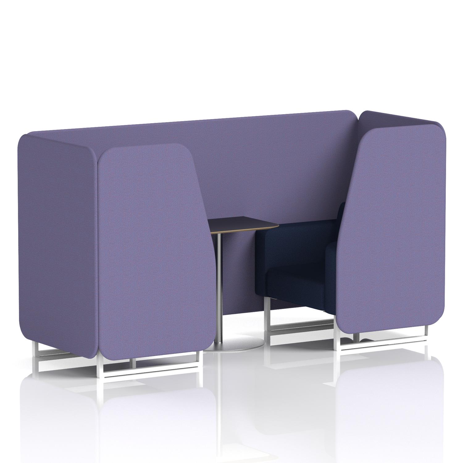 Brixworth 2 Seater Booth With White Legs And Black Table With Silver Leg In Synergy Fabric - Order Panels And Alike Sofa