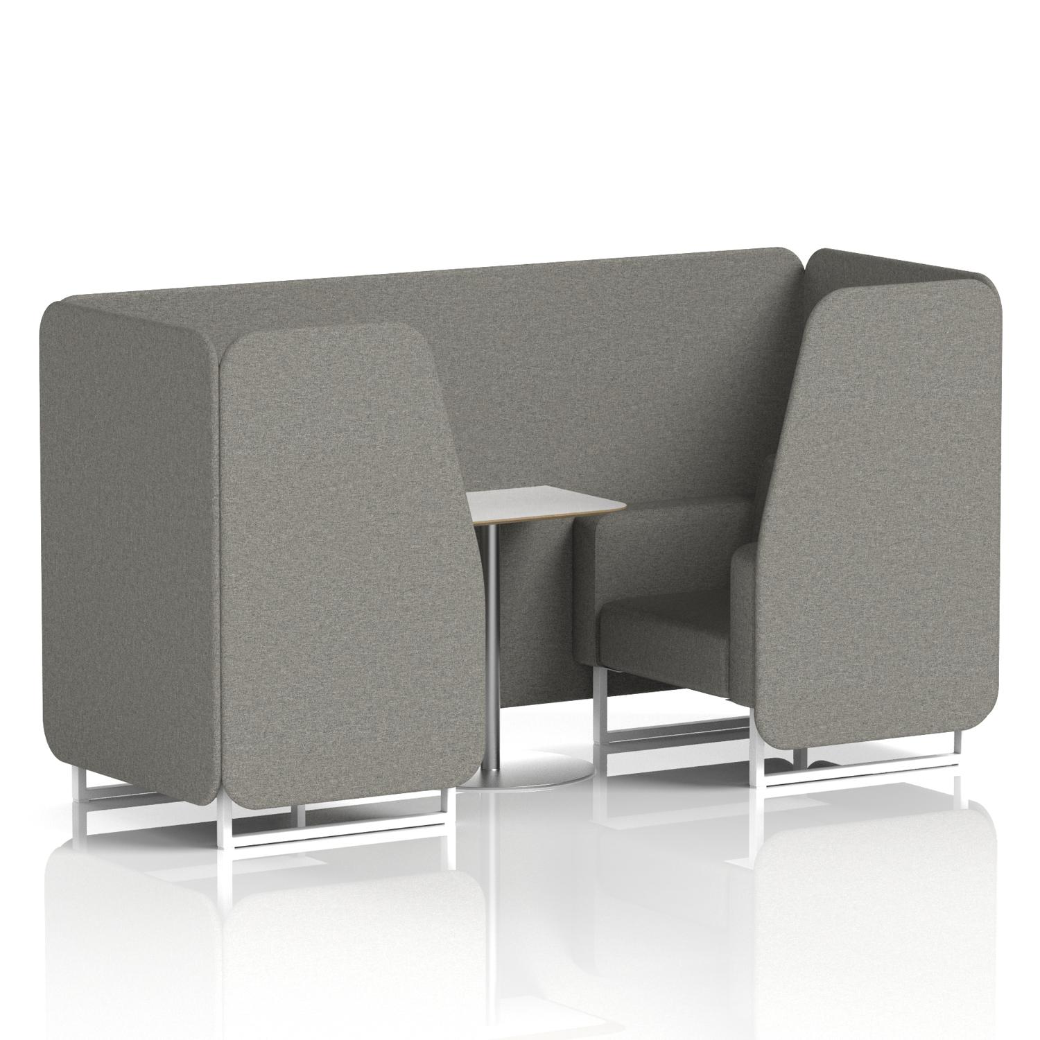 Brixworth 2 Seater Booth With White Legs And White Table With Silver Leg In X2 Fabric - Number Panels And Sofa