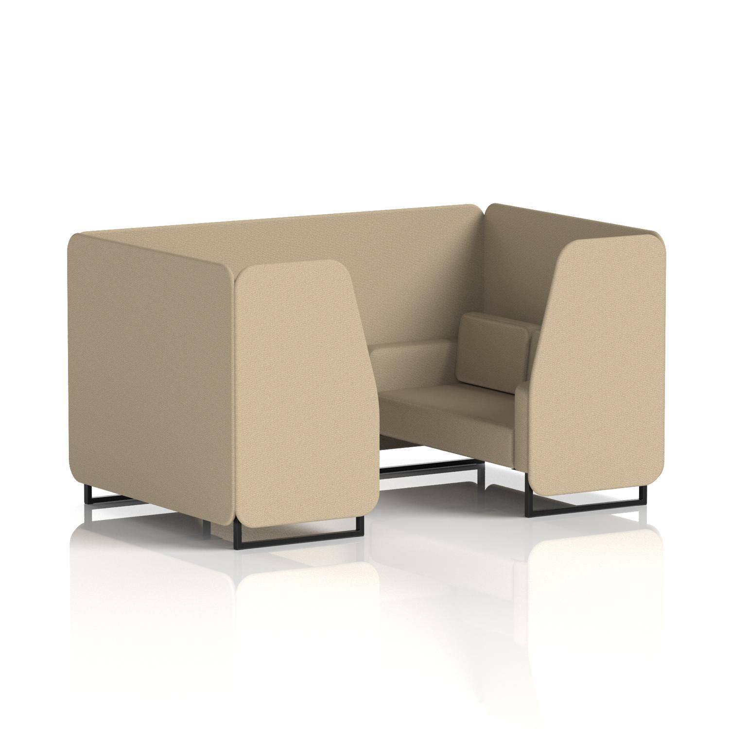 Brixworth 4 Seater Booth With Black Legs In Main Line Flax Fabric - Upminster Panels And Sofa