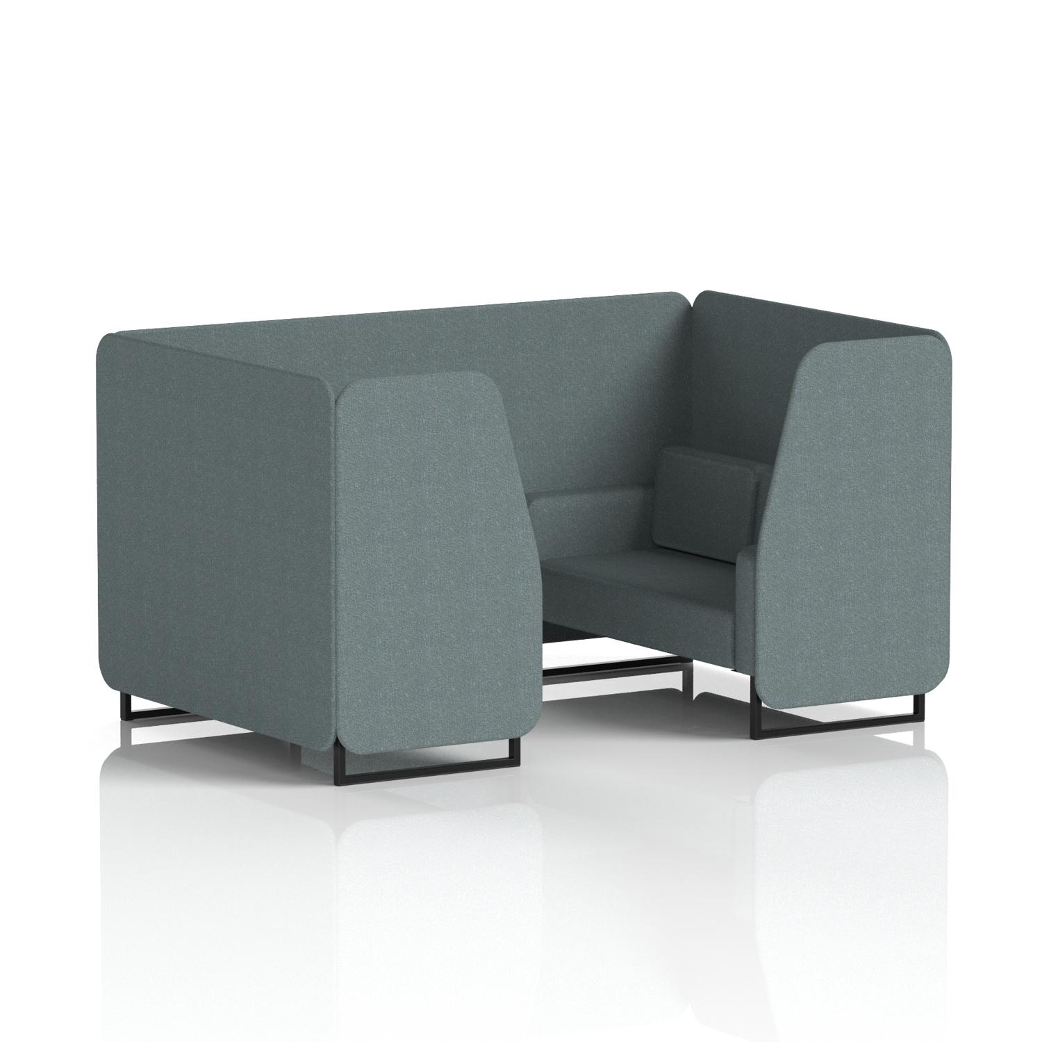 Brixworth 4 Seater Booth With Black Legs In Main Line Flax Fabric - Westminster Panels And Sofa