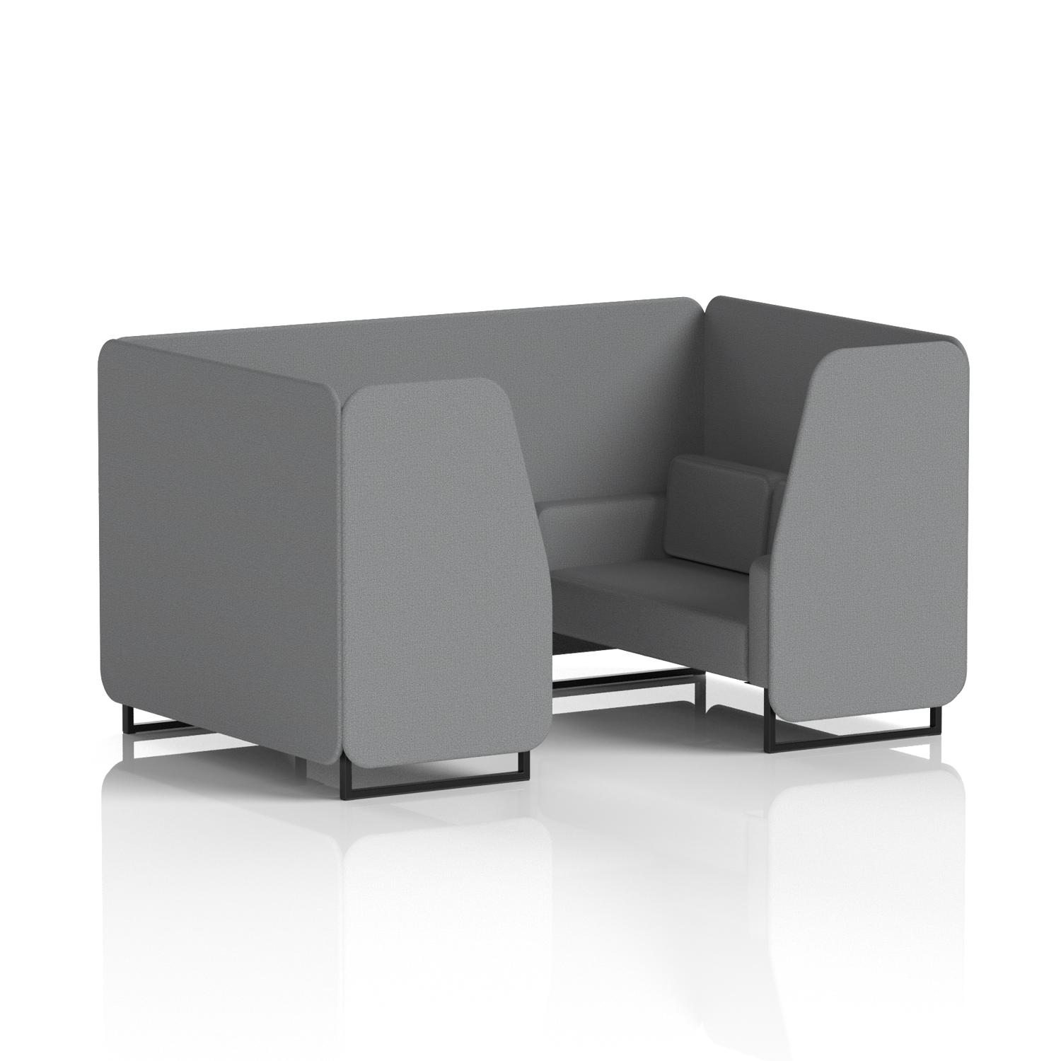 Brixworth 4 Seater Booth With Black Legs In Synergy Fabric - Partner Panels And Sofa