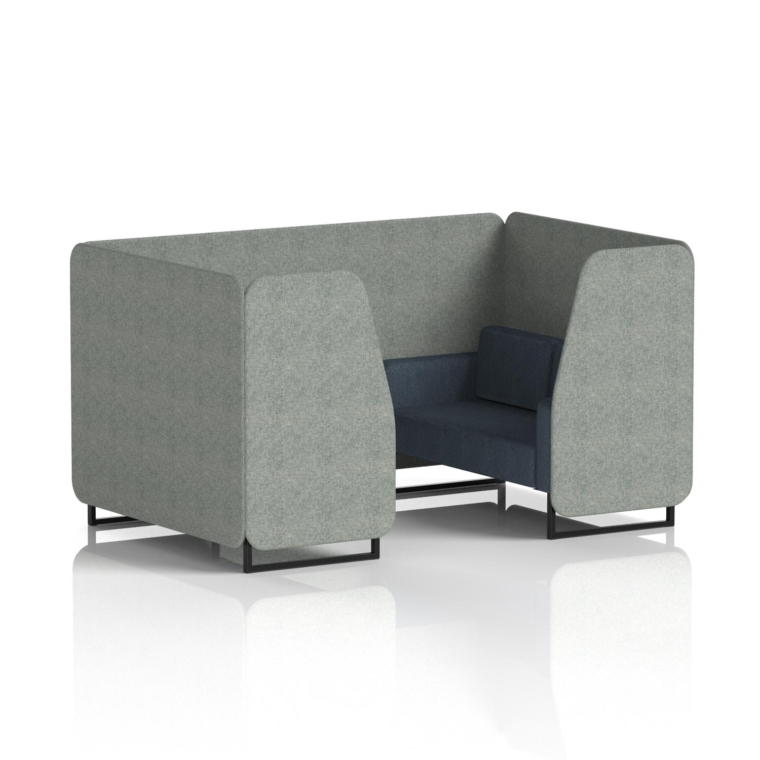 Brixworth 4 Seater Booth With Black Legs In Rivet Fabric - Prime Panels And Crucible Sofa