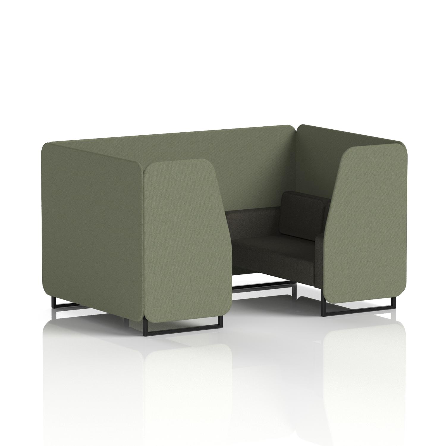 Brixworth 4 Seater Booth With Black Legs In Main Line Flax Fabric - Monument Panels And Temple Sofa