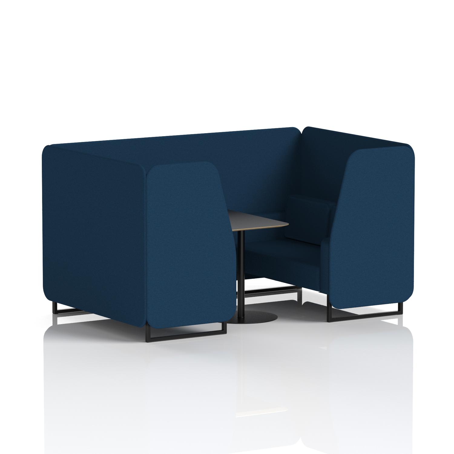 Brixworth 4 Seater Booth With Black Legs And Black Table With Black Leg In X2 Fabric - Calculus Panels And Sofa