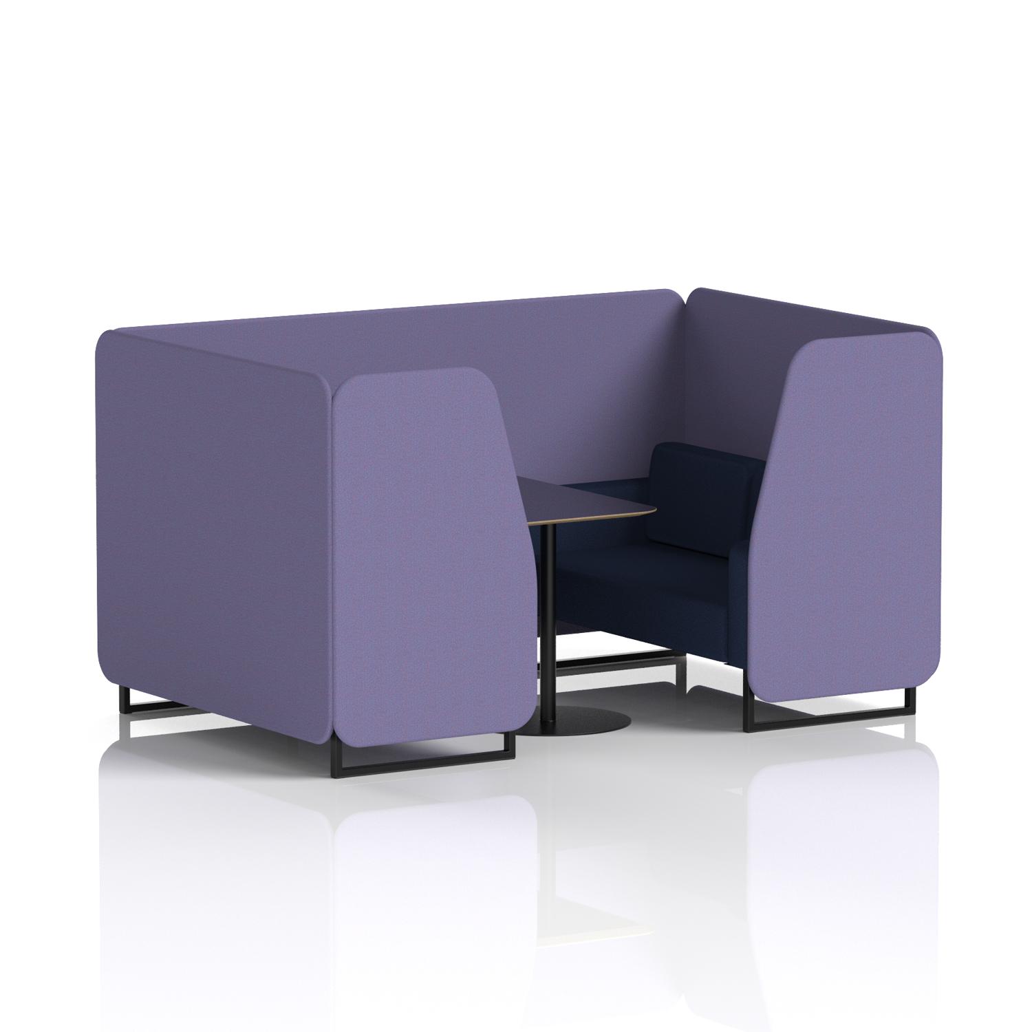 Brixworth 4 Seater Booth With Black Legs And Black Table With Black Leg In Synergy Fabric - Order Panels And Alike Sofa