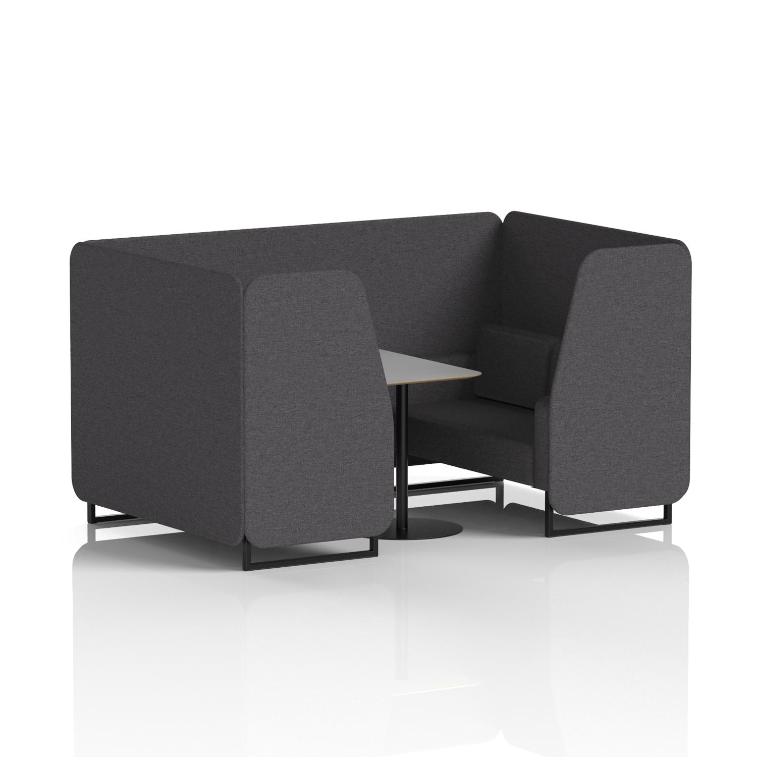 Brixworth 4 Seater Booth With Black Legs And Grey Table With Black Leg In X2 Fabric - Arithmetic Panels And Sofa