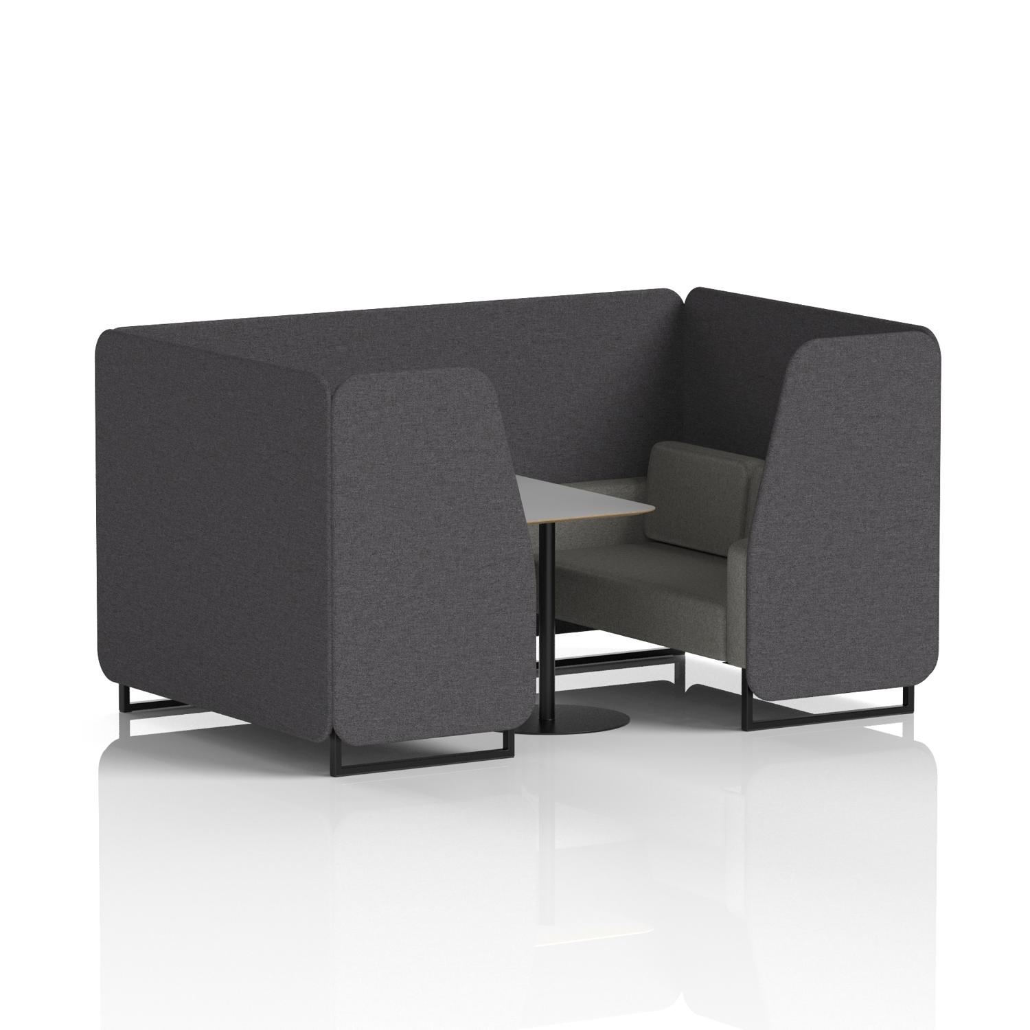 Brixworth 4 Seater Booth With Black Legs And Grey Table With Black Leg In X2 Fabric - Arithmetic Panels And Number Sofa