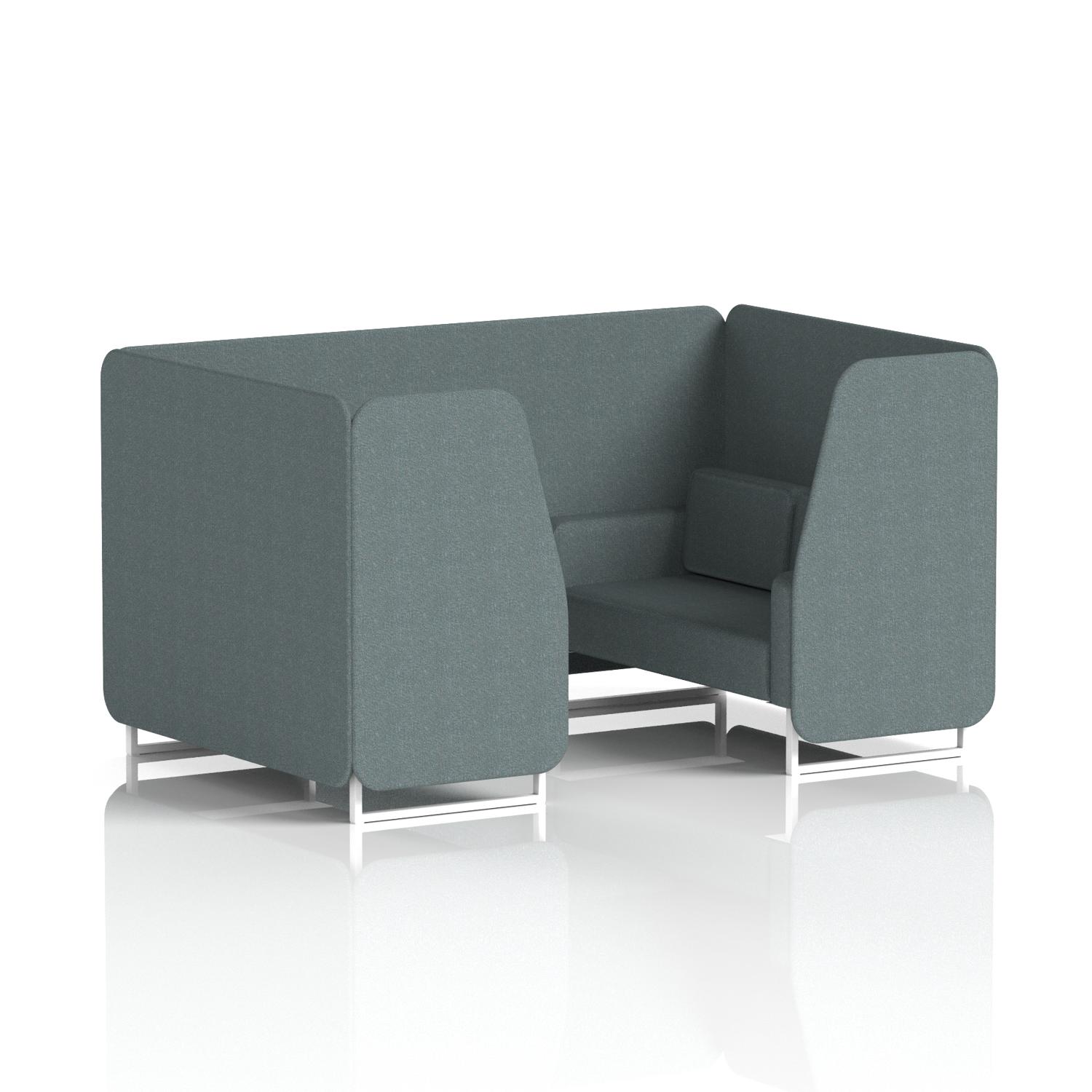 Brixworth 4 Seater Booth With White Legs In Main Line Flax Fabric - Westminster Panels And Sofa