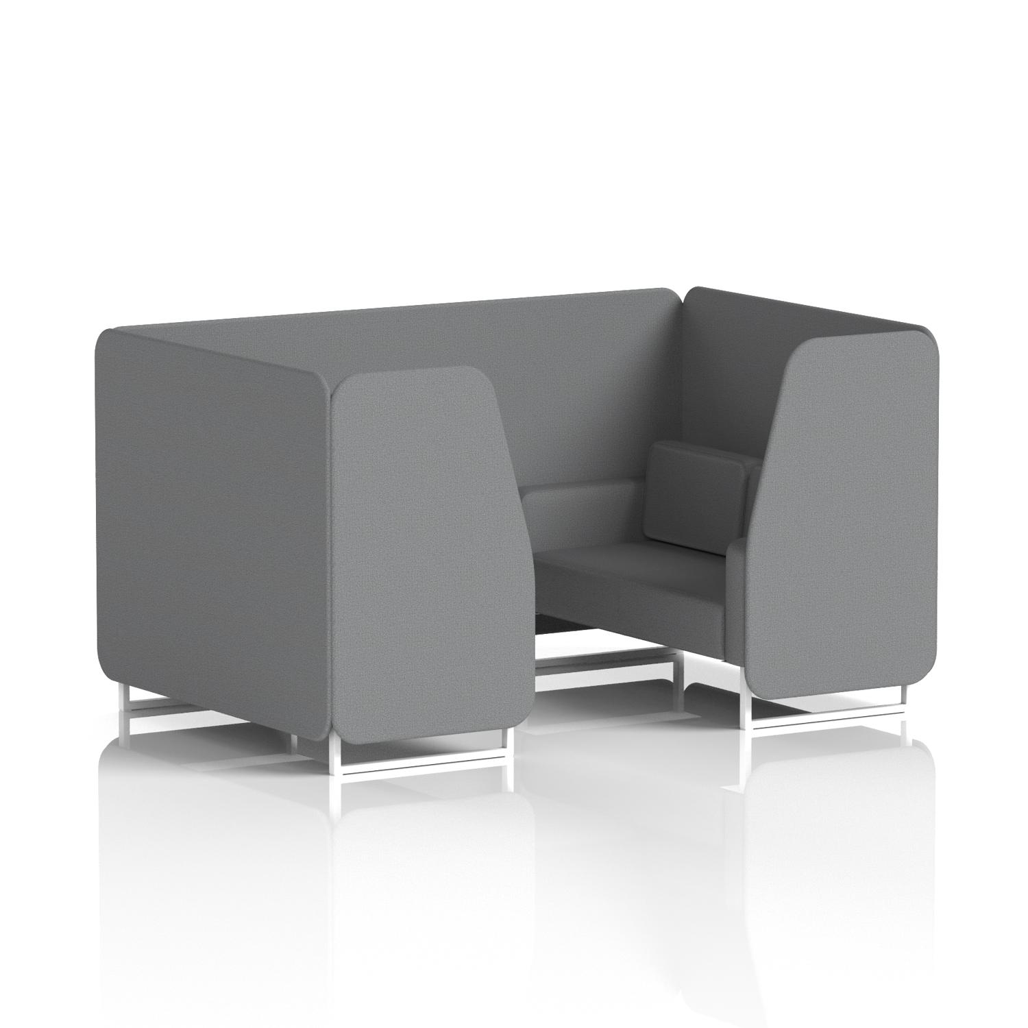 Brixworth 4 Seater Booth With White Legs In Synergy Fabric - Partner Panels And Sofa
