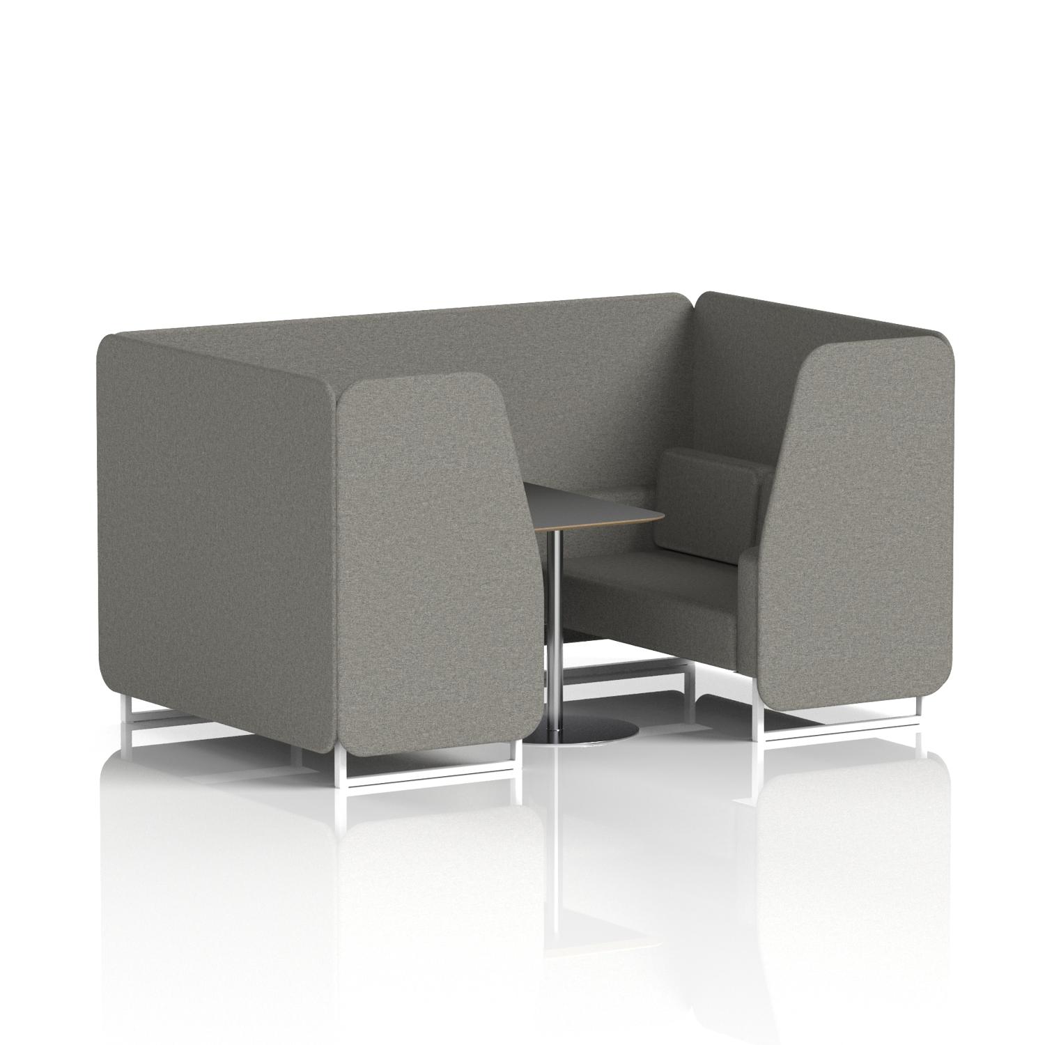 Brixworth 4 Seater Booth With White Legs And Black Table With Silver Leg In X2 Fabric - Number Panels And Sofa