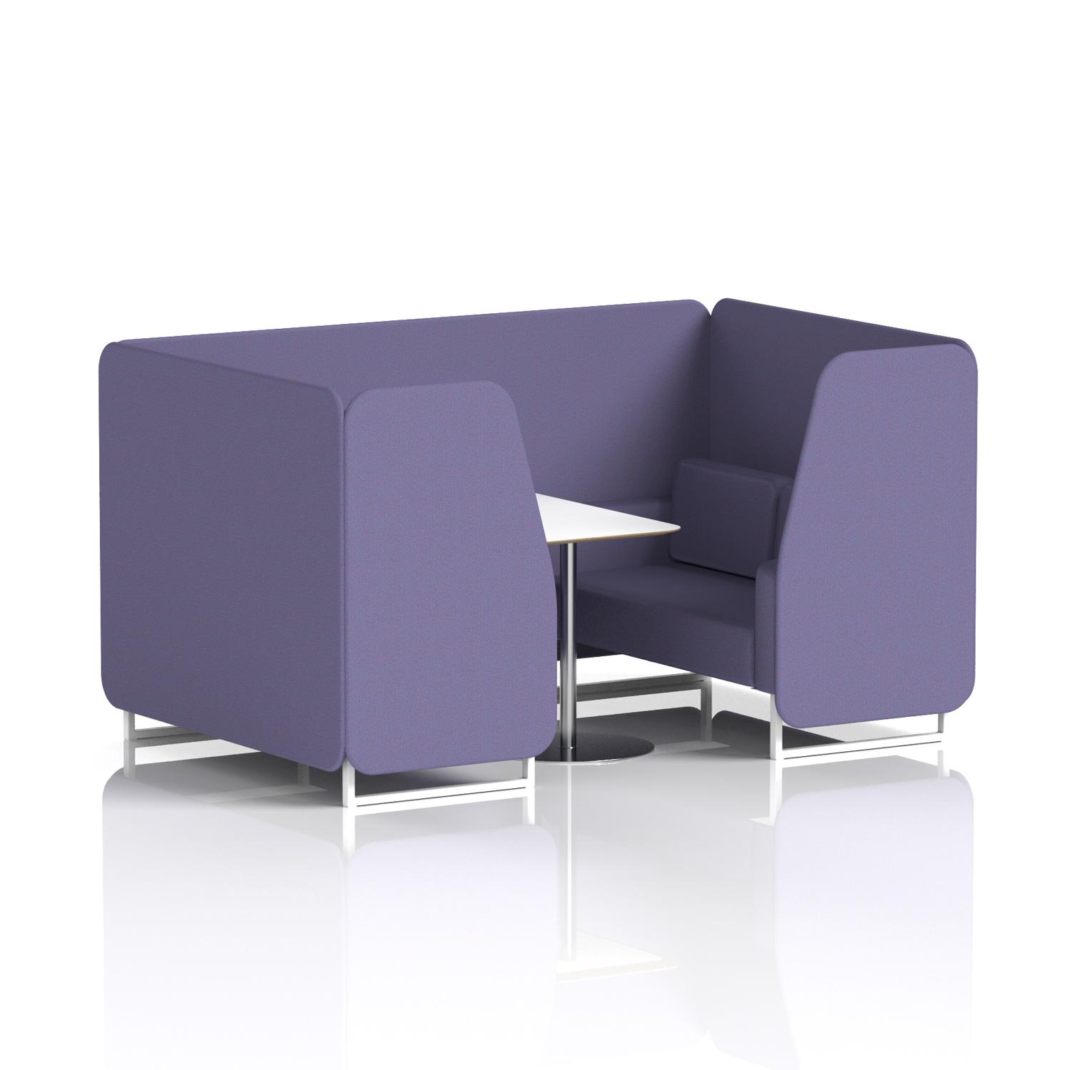 Brixworth 4 Seater Booth With White Legs And White Table With Silver Leg In Synergy Fabric - Order Panels And Sofa