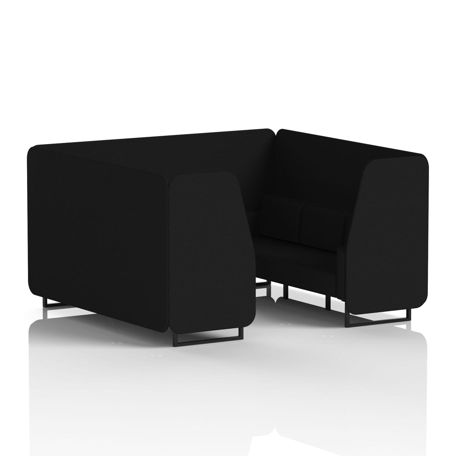Brixworth 6 Seater Booth With Black Legs In X2 Fabric - Diameter Panels And Sofa