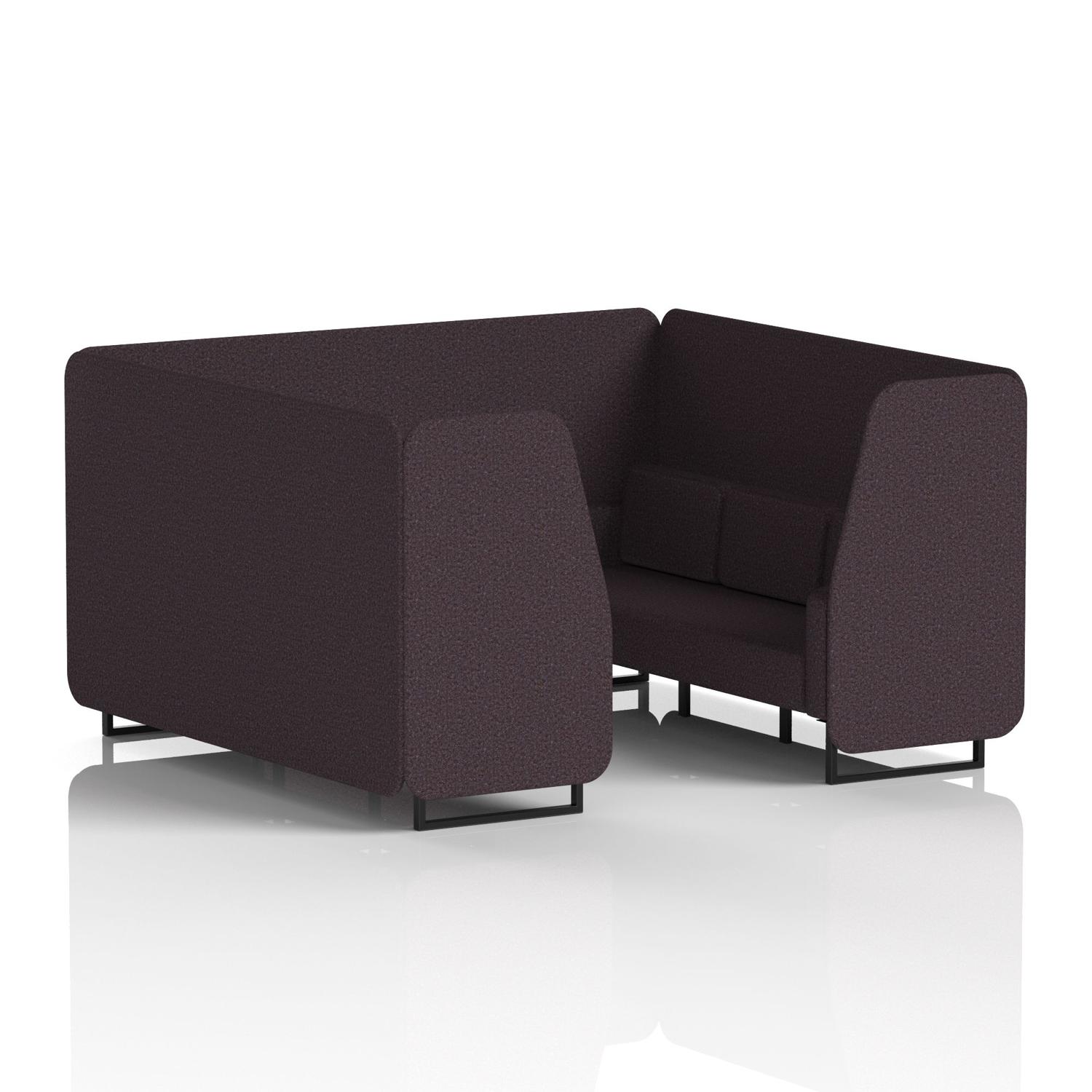 Brixworth 6 Seater Booth With Black Legs In Synergy Fabric - Wed Panels And Sofa