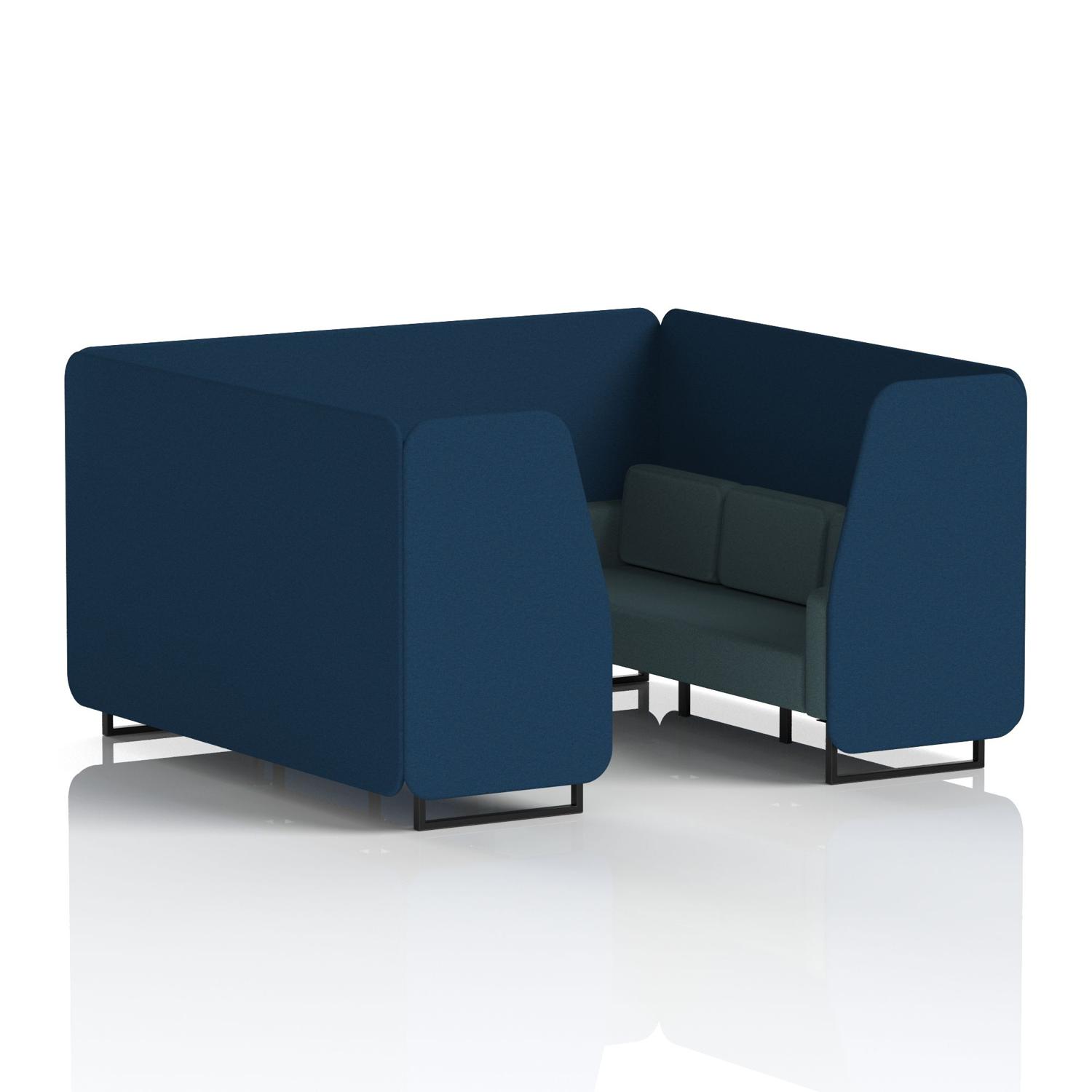 Brixworth 6 Seater Booth With Black Legs In X2 Fabric - Calculus Panels And Polygon Sofa