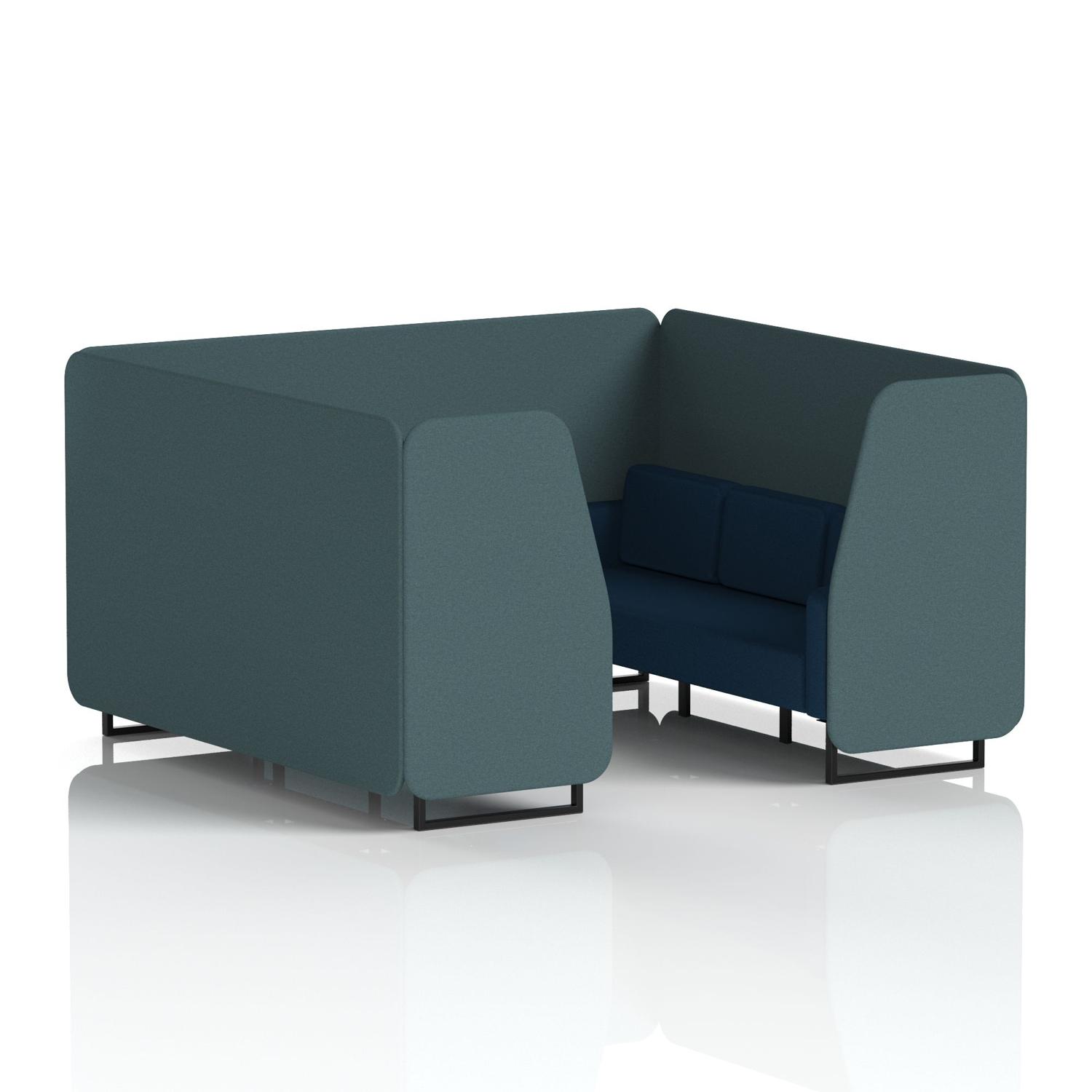 Brixworth 6 Seater Booth With Black Legs In X2 Fabric - Polygon Panels And Calculus Sofa