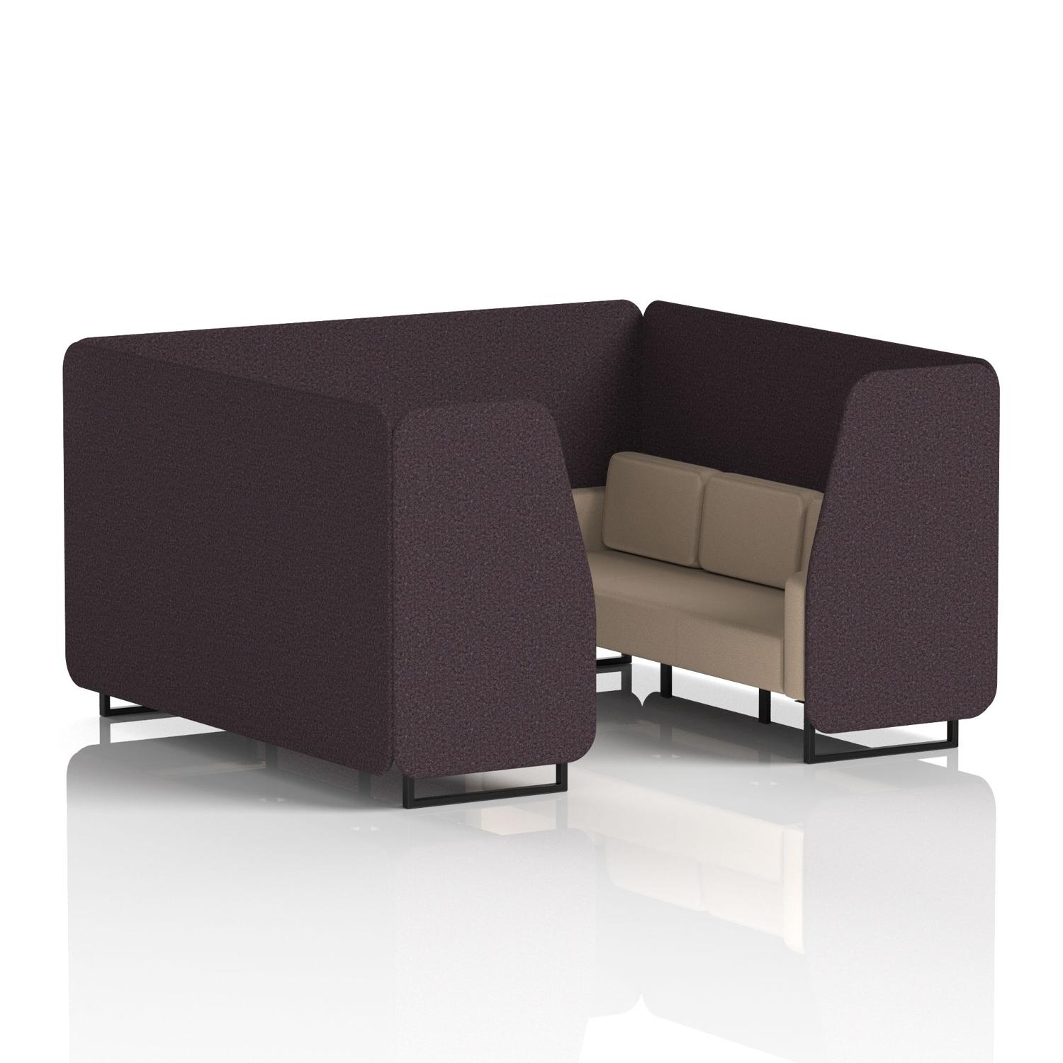 Brixworth 6 Seater Booth With Black Legs In Synergy Fabric - Wed Panels And Affix Sofa